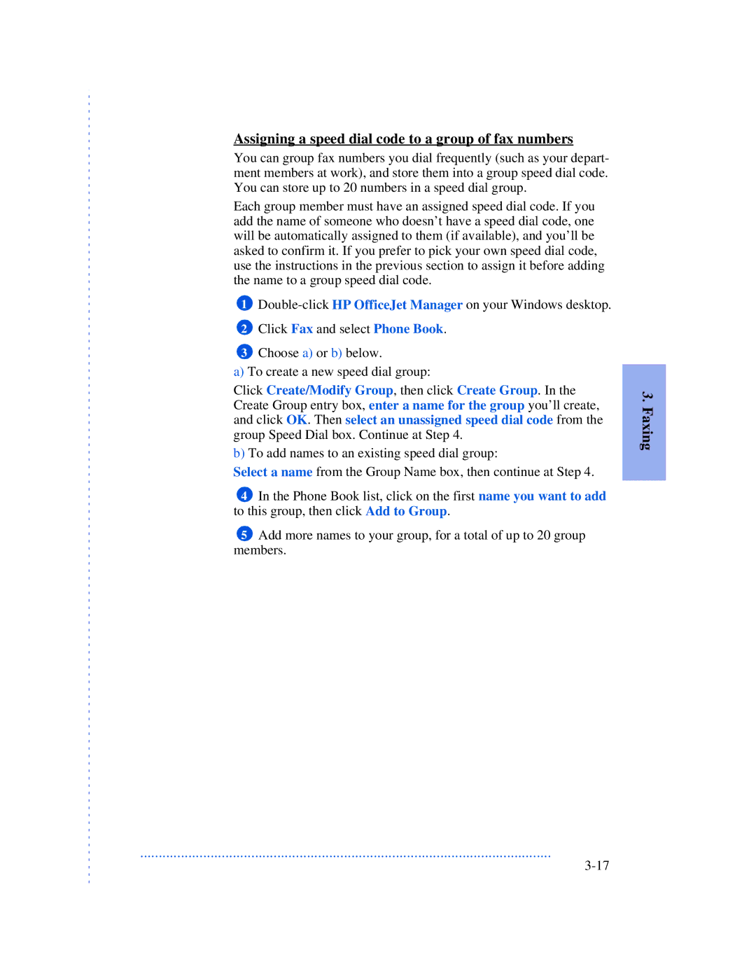 HP 570, 590, 520 manual Assigning a speed dial code to a group of fax numbers 