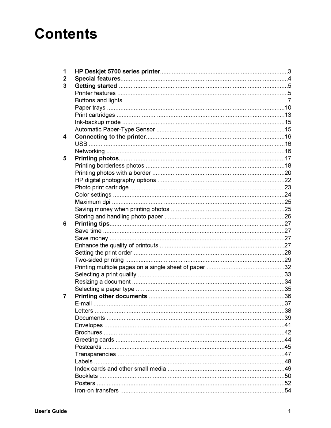 HP 5740 - Color Inkjet manual Contents 