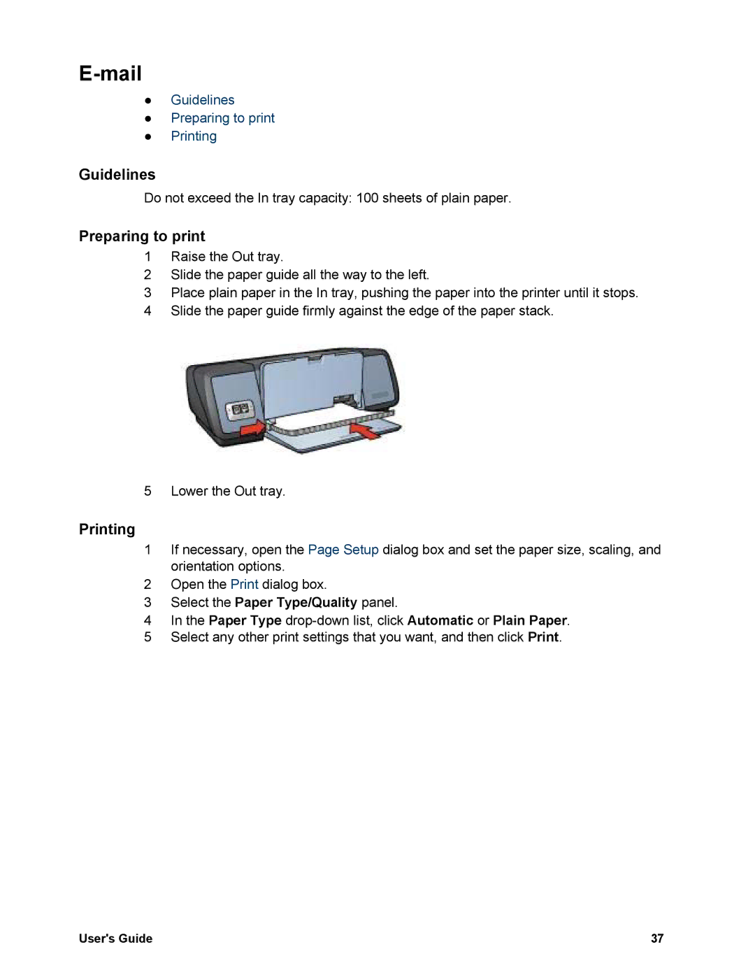 HP 5740 - Color Inkjet manual Mail, Guidelines 