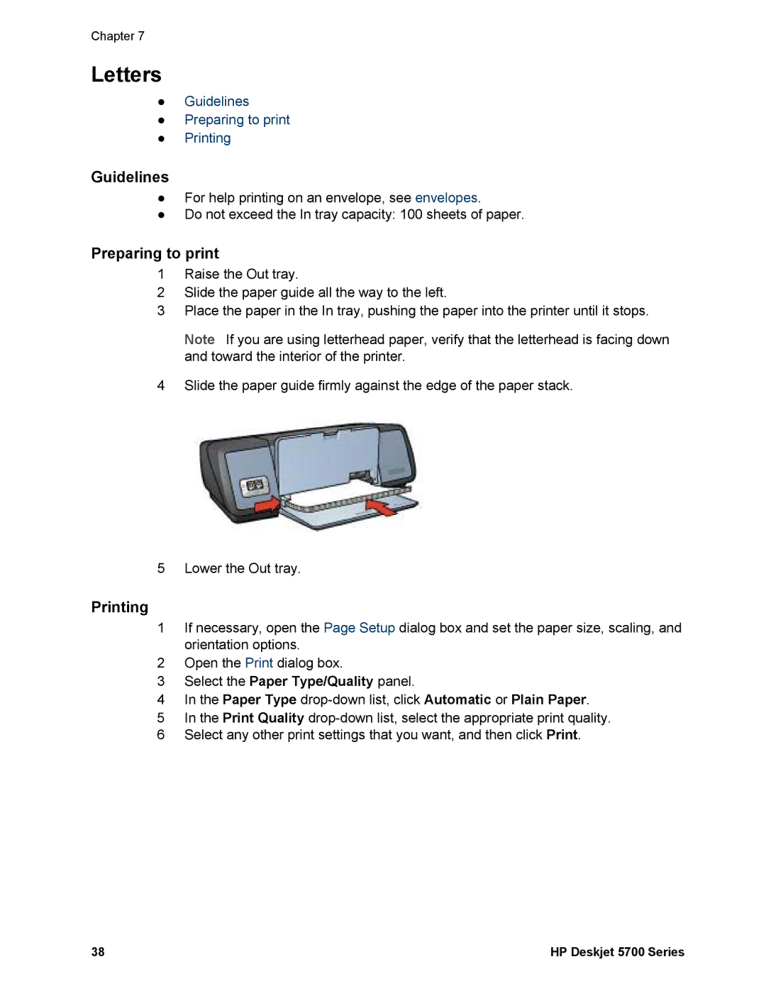 HP 5740 - Color Inkjet manual Letters 