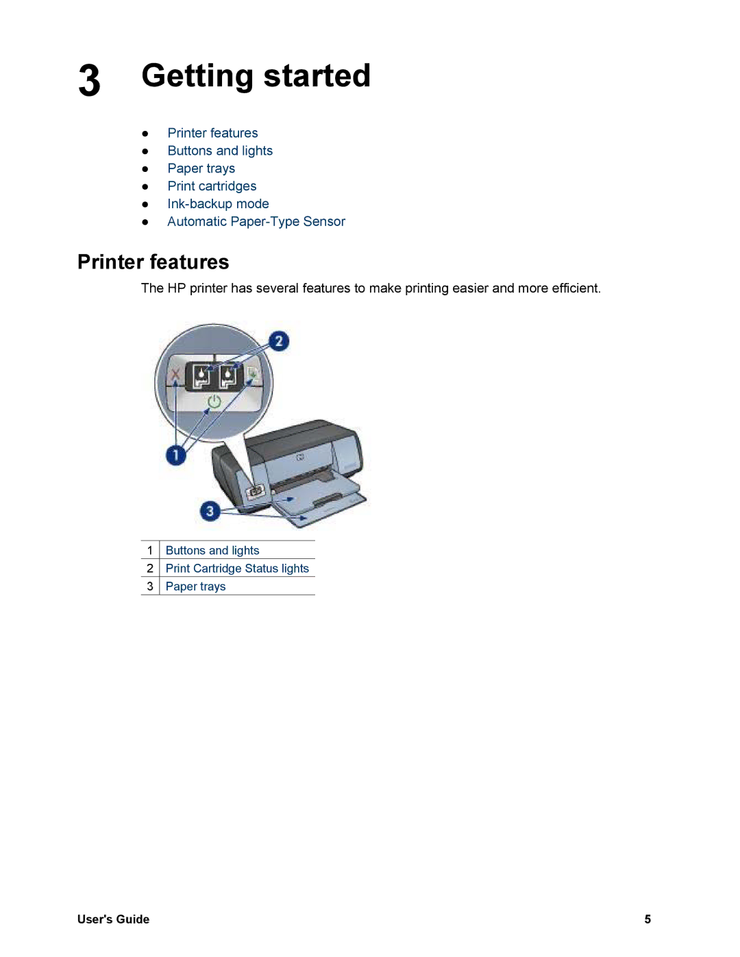 HP 5740 - Color Inkjet manual Getting started, Printer features 