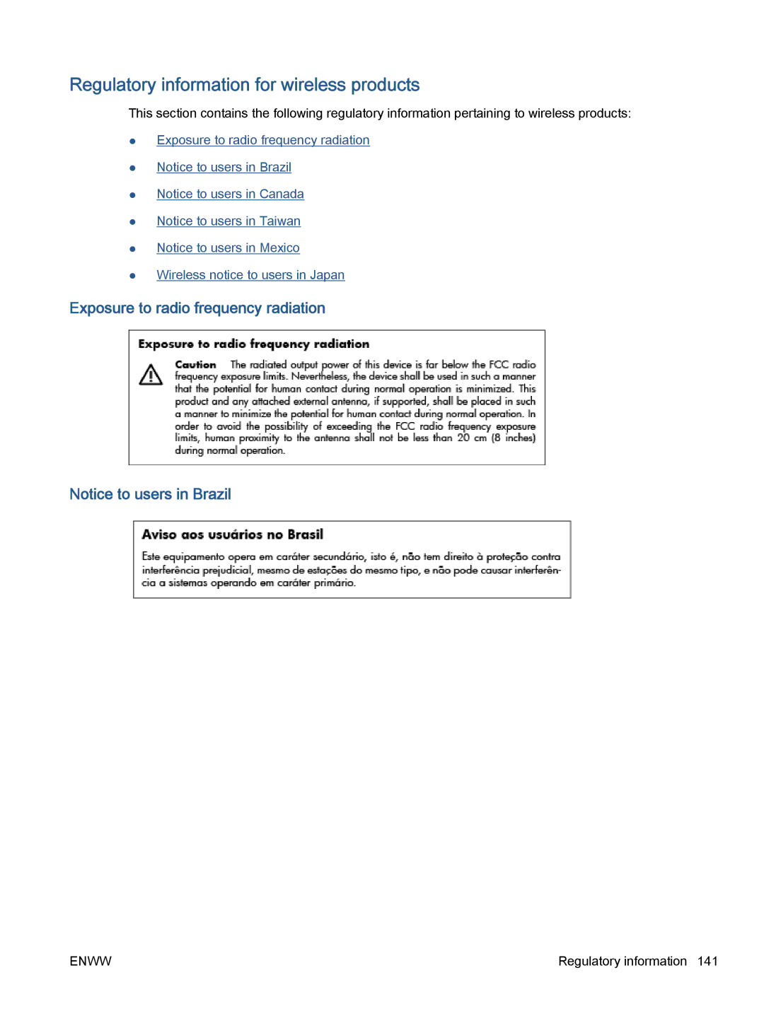 HP 5740, 5742, 5745 manual Regulatory information for wireless products, Exposure to radio frequency radiation 