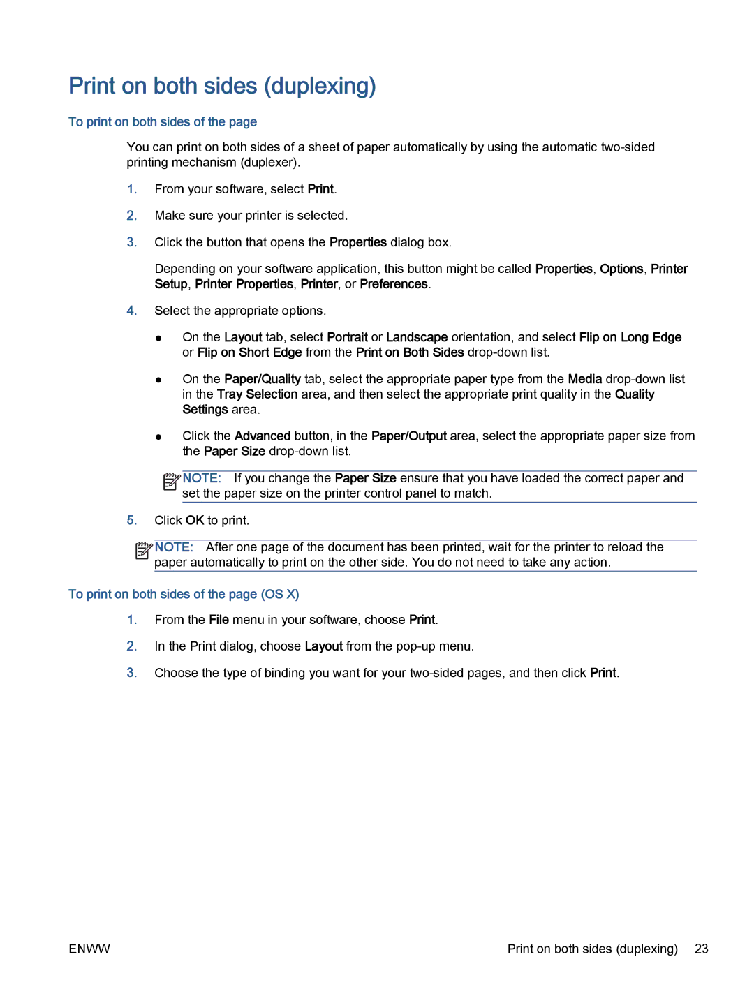 HP 5745, 5740, 5742 manual Print on both sides duplexing, To print on both sides of the page OS 