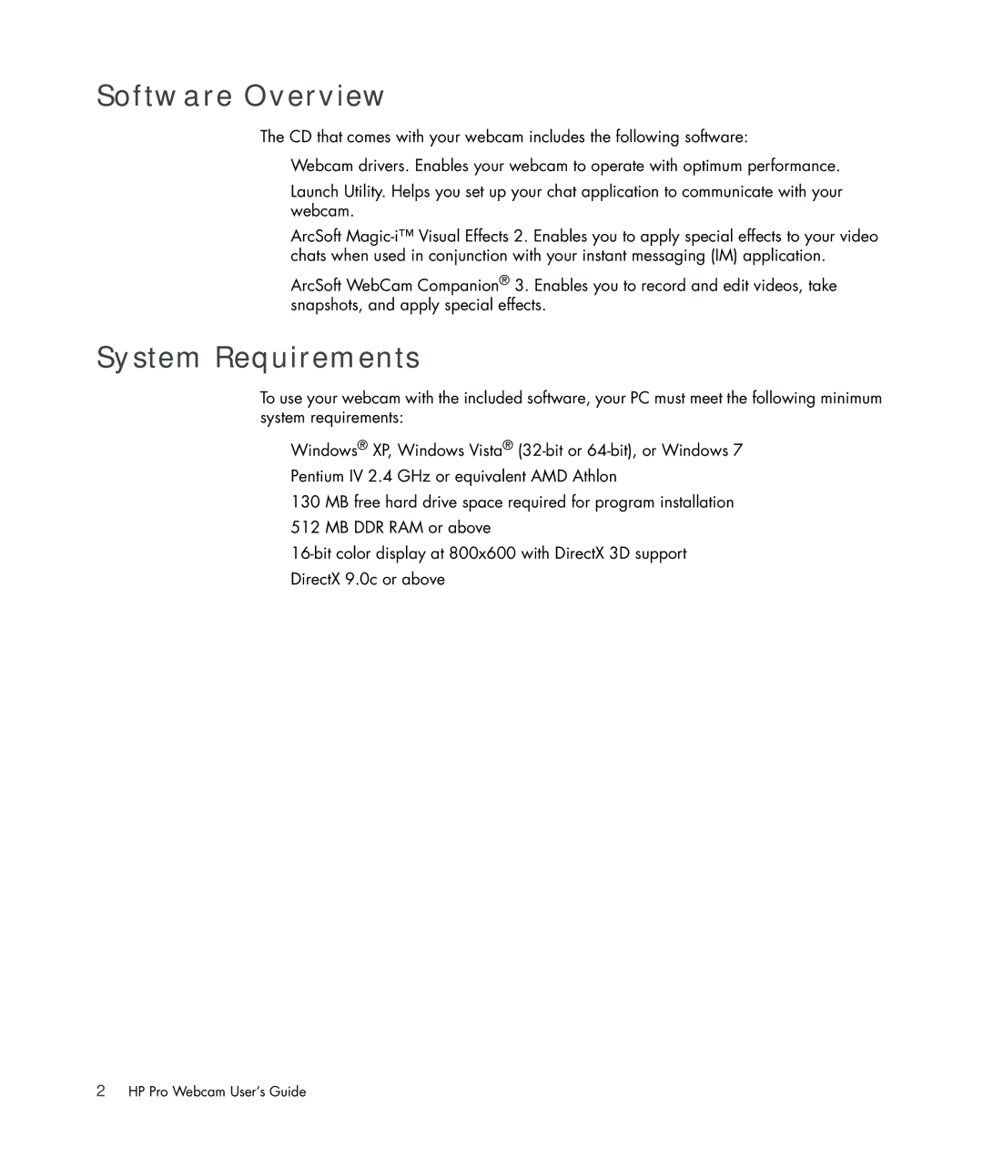 HP 575739-001 manual Software Overview, System Requirements 