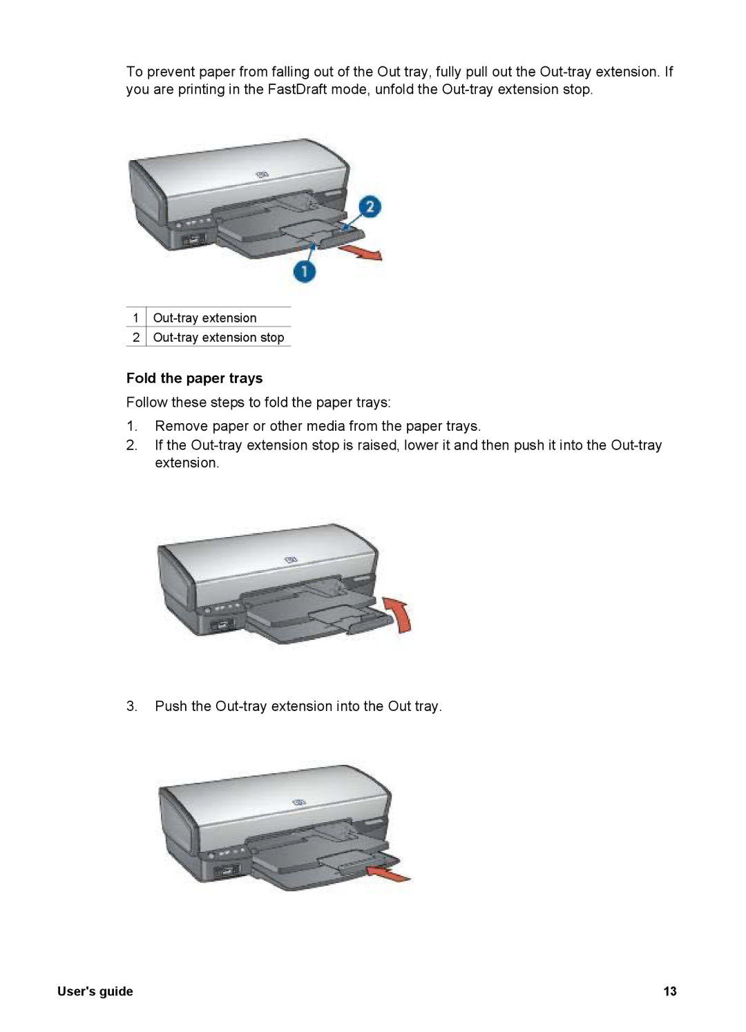 HP 5900 manual Fold the paper trays 