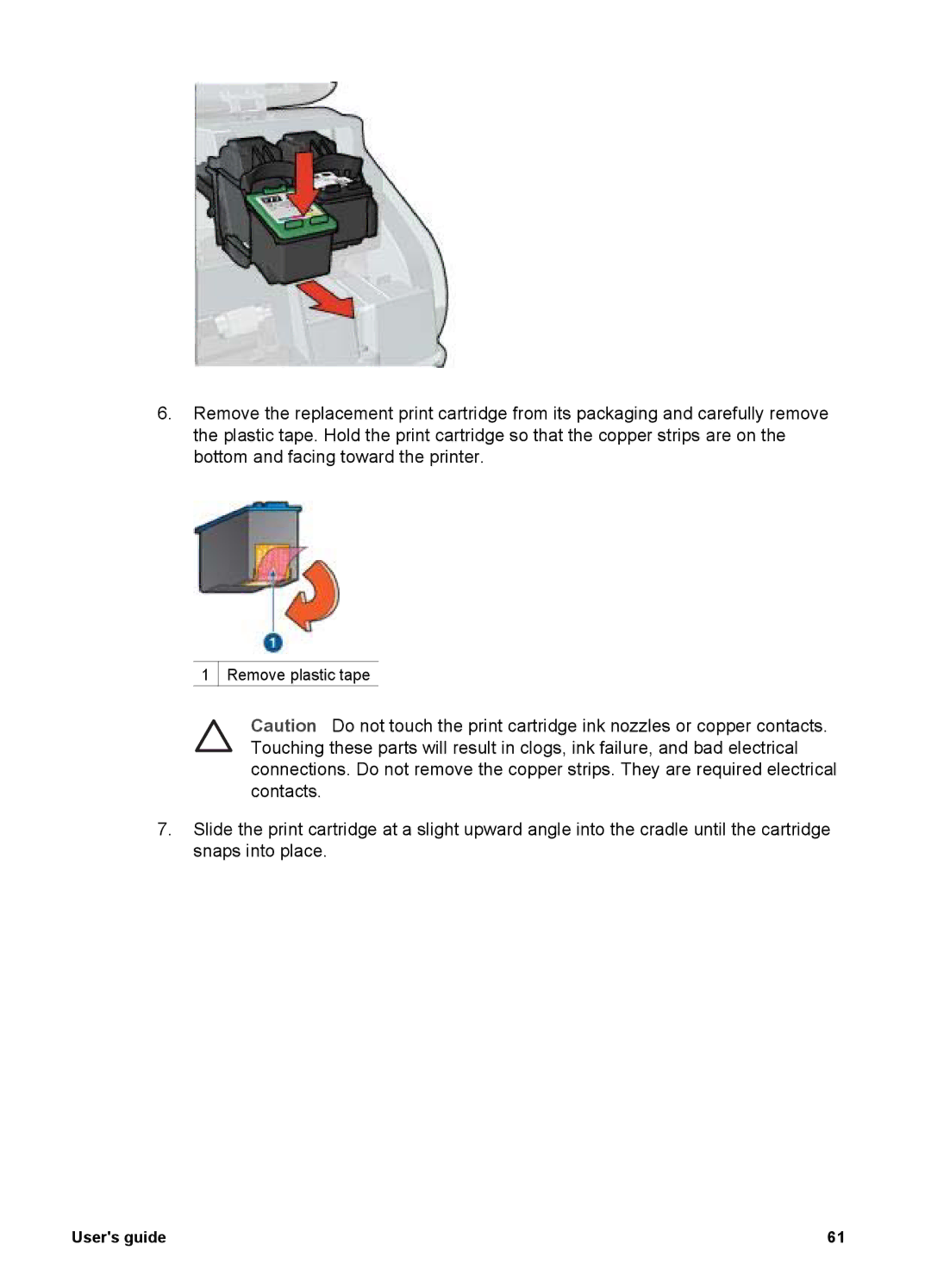 HP 5900 manual Remove plastic tape 