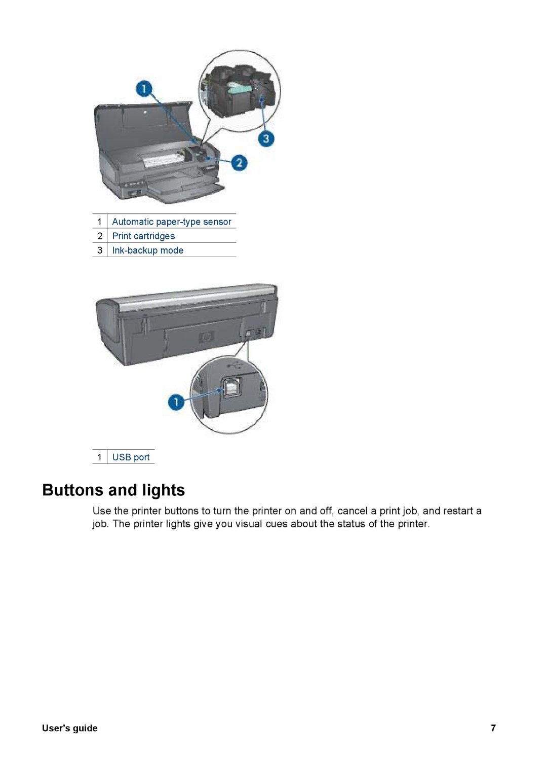 HP 5900 manual Buttons and lights 