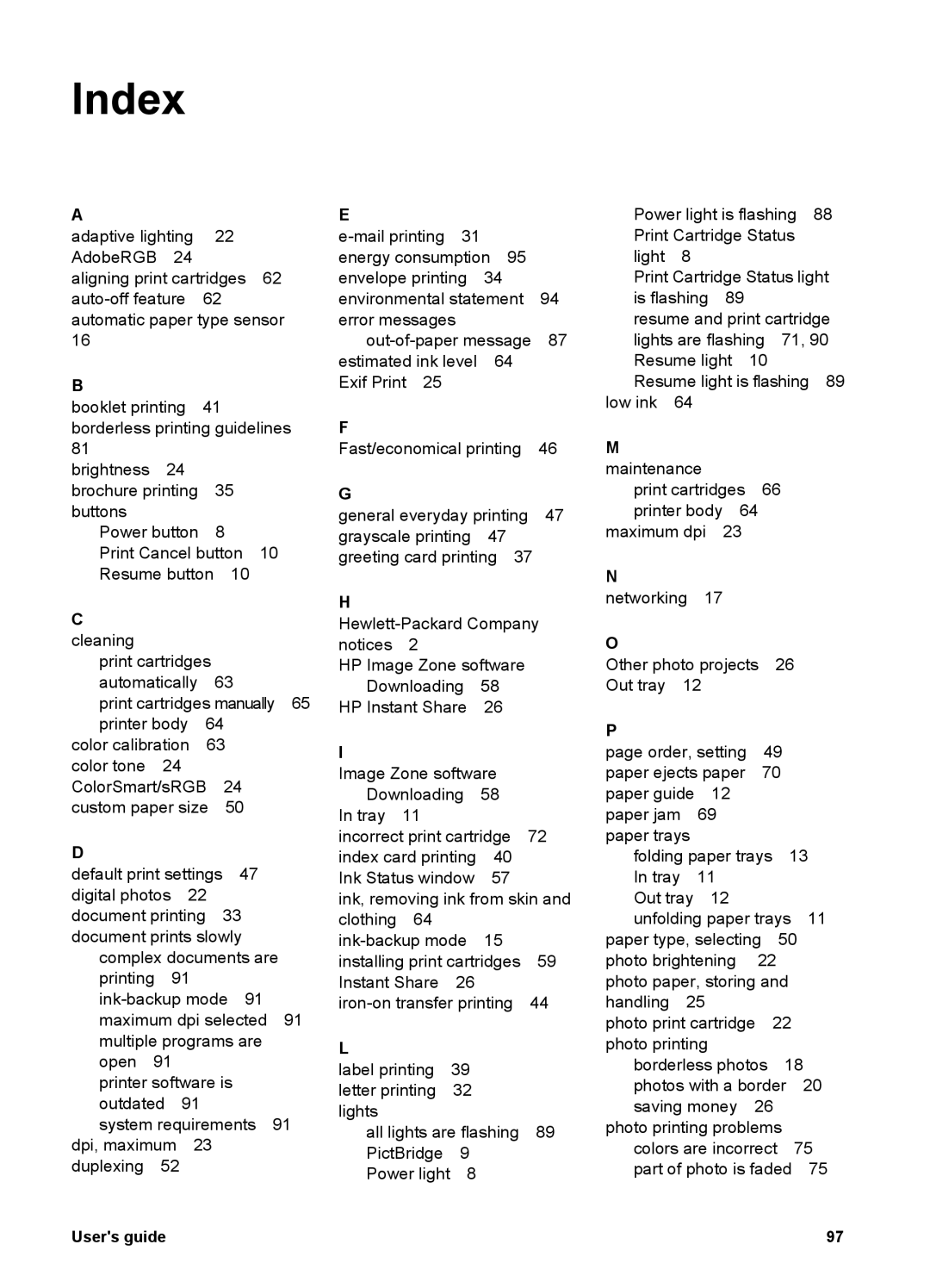 HP 5900 manual Index 