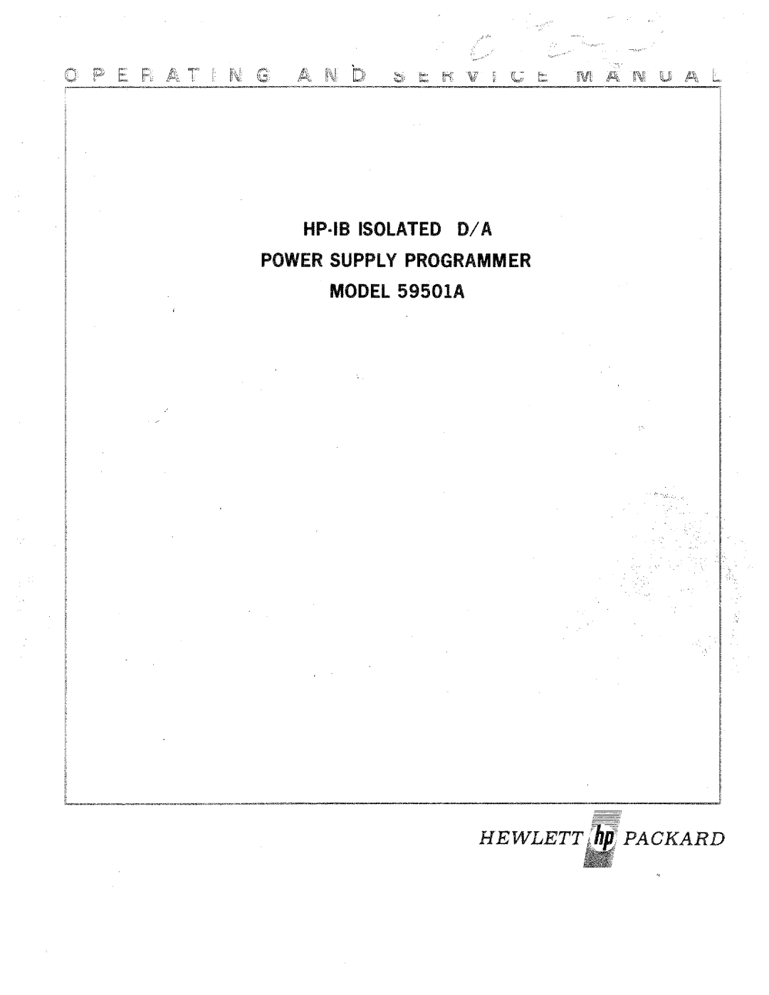 HP 59501A manual 