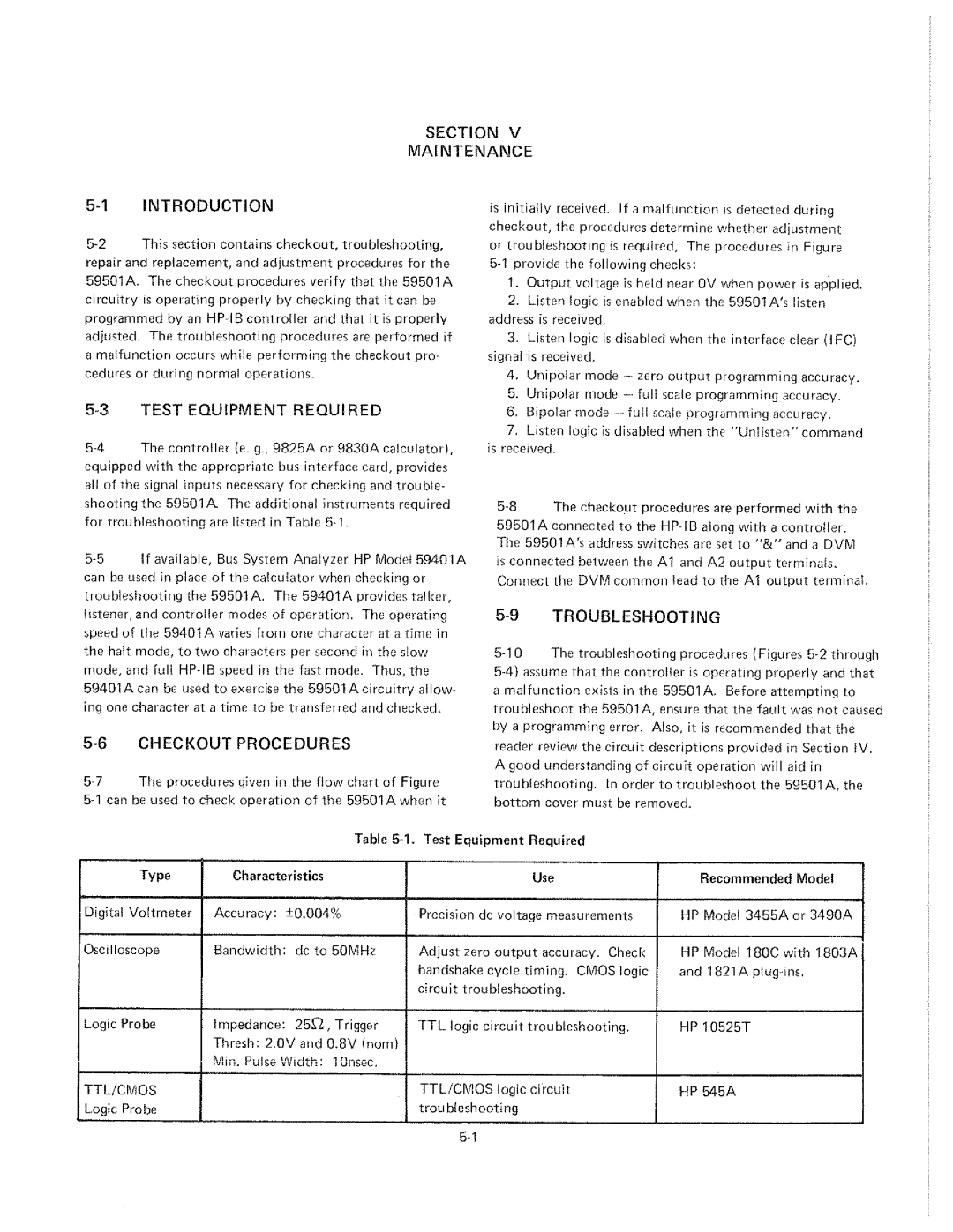 HP 59501A manual 