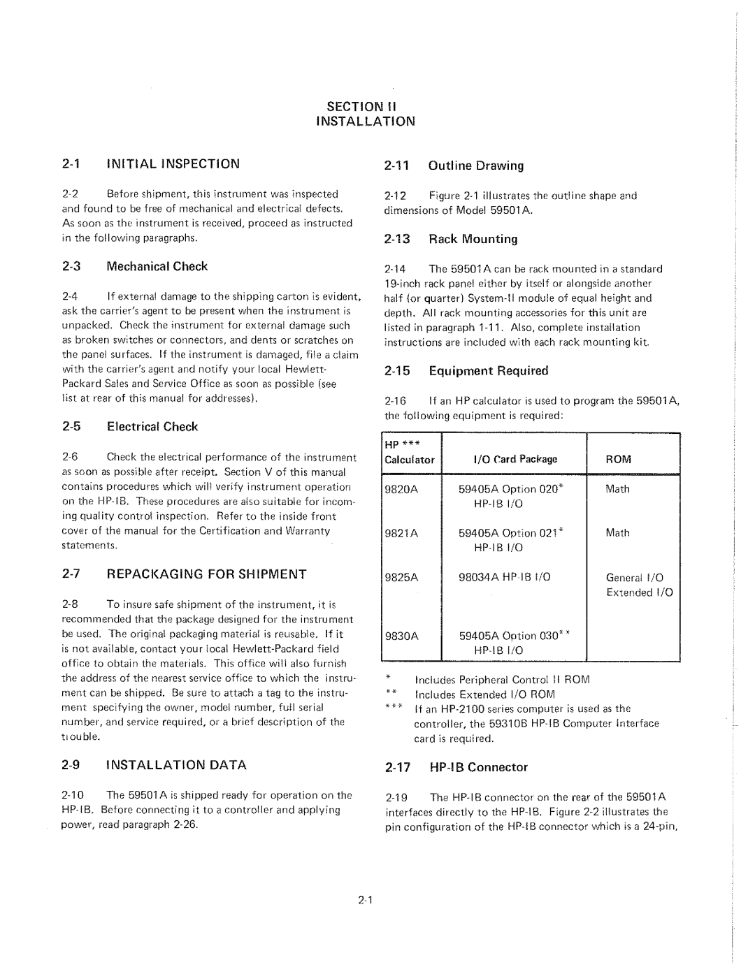 HP 59501A manual 