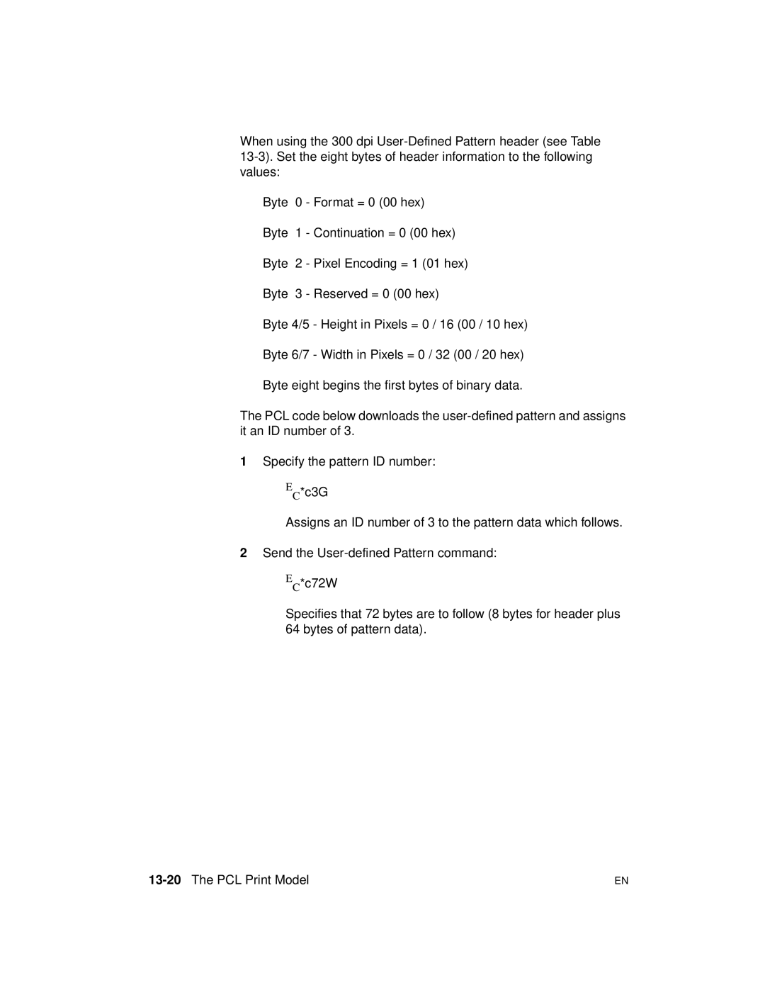 HP 5961-0509 manual 13-20The PCL Print Model 