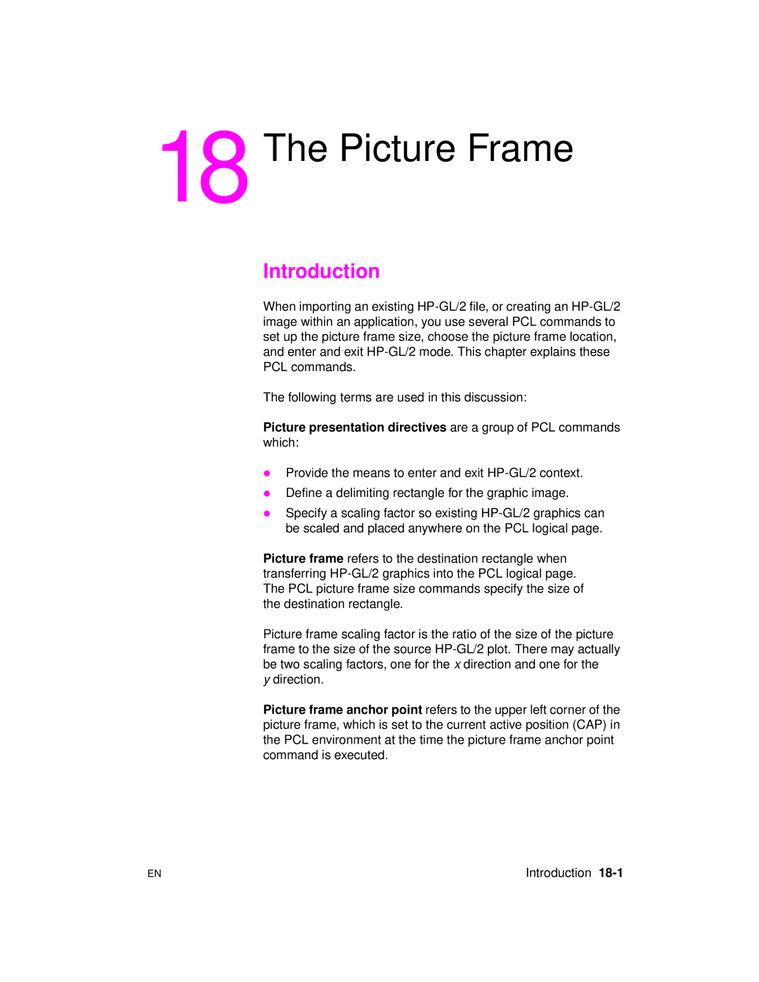 HP 5961-0509 manual Picture Frame 