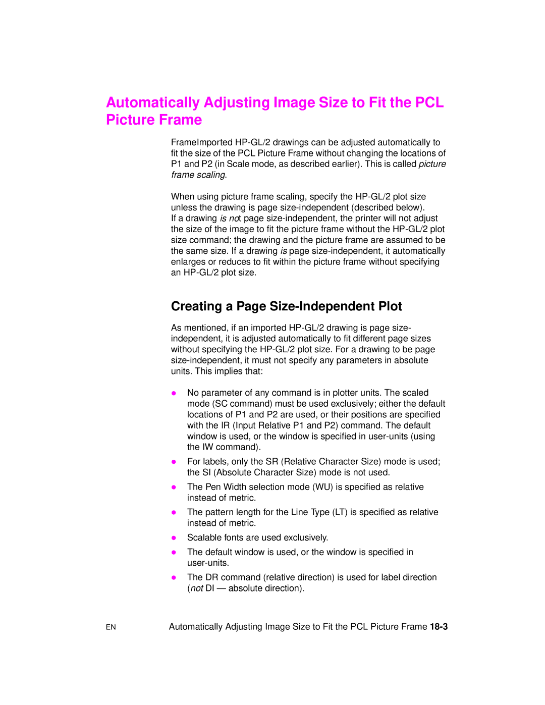 HP 5961-0509 manual Creating a Page Size-Independent Plot 