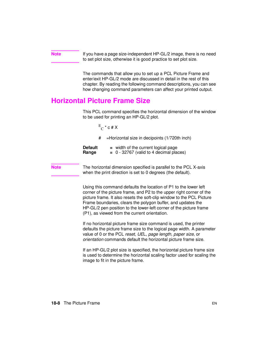 HP 5961-0509 Horizontal Picture Frame Size, Width of the current logical, Valid to 4 decimal places, 18-8The Picture Frame 