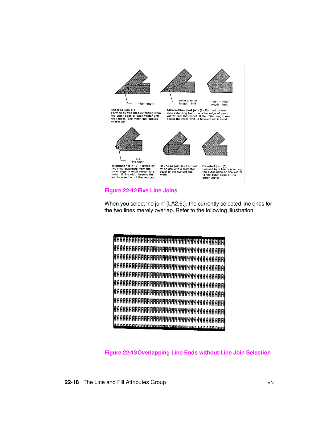 HP 5961-0509 manual 12Five Line Joins, 13Overlapping Line Ends without Line Join Selection 