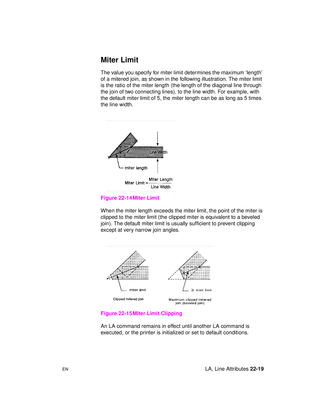 HP 5961-0509 manual 14Miter Limit 