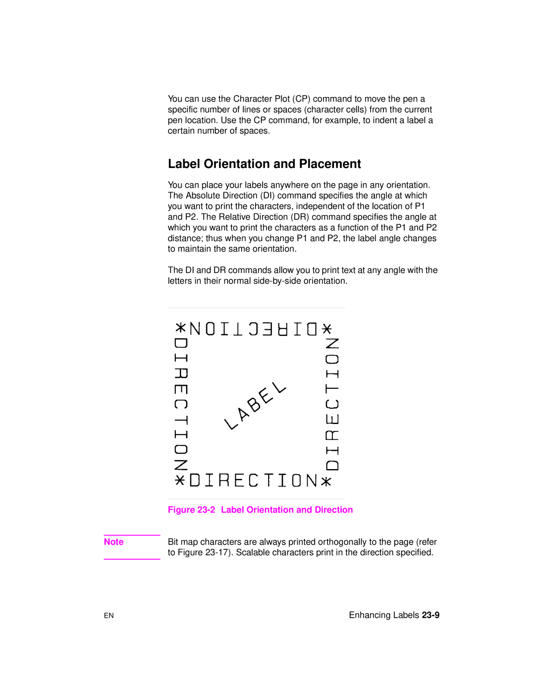 HP 5961-0509 manual Label Orientation and Placement, Label Orientation and Direction 