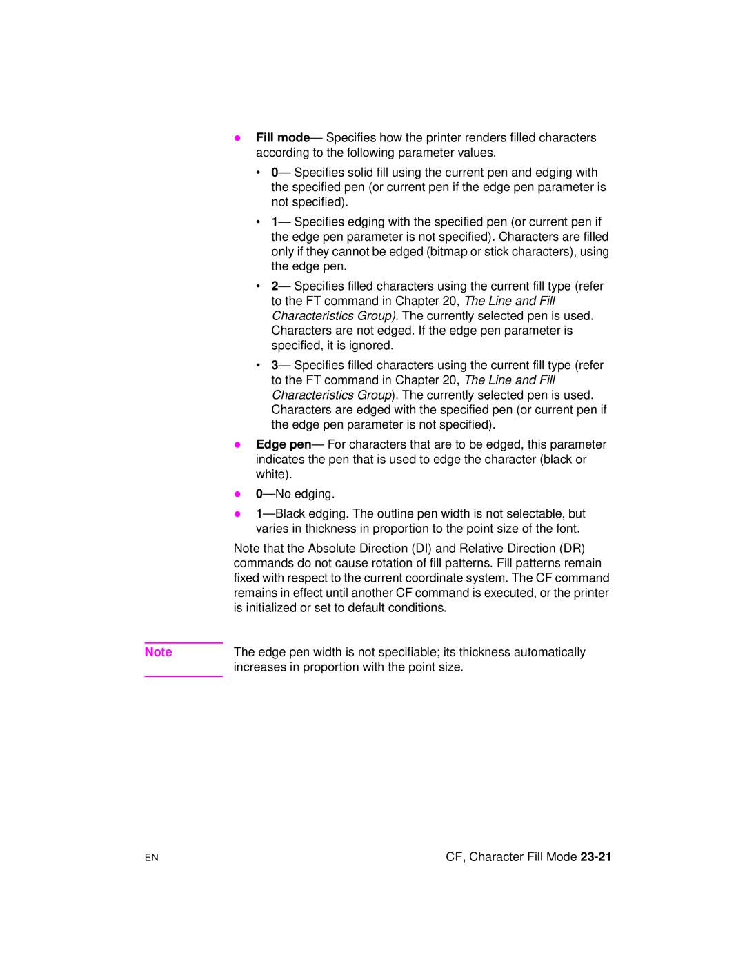 HP 5961-0509 manual Increases in proportion with the point size 