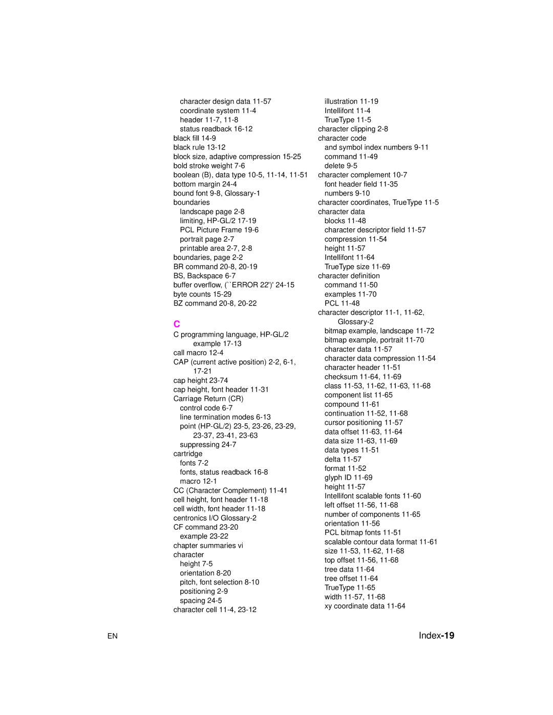 HP 5961-0509 manual Index-19 