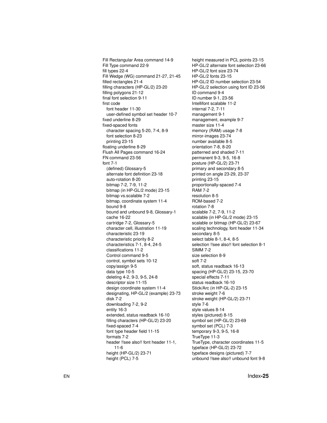 HP 5961-0509 manual Index-25 