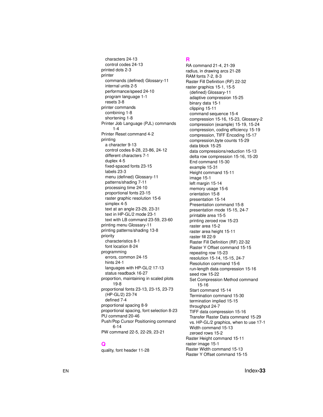 HP 5961-0509 manual Index-33 