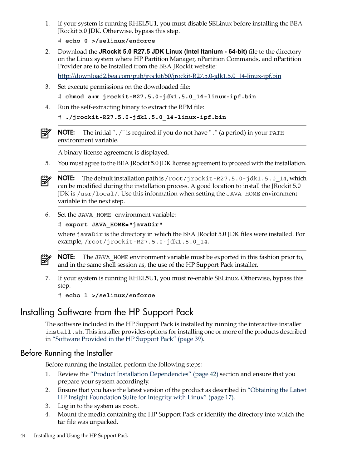 HP 5992-3193 manual Installing Software from the HP Support Pack, Before Running the Installer 