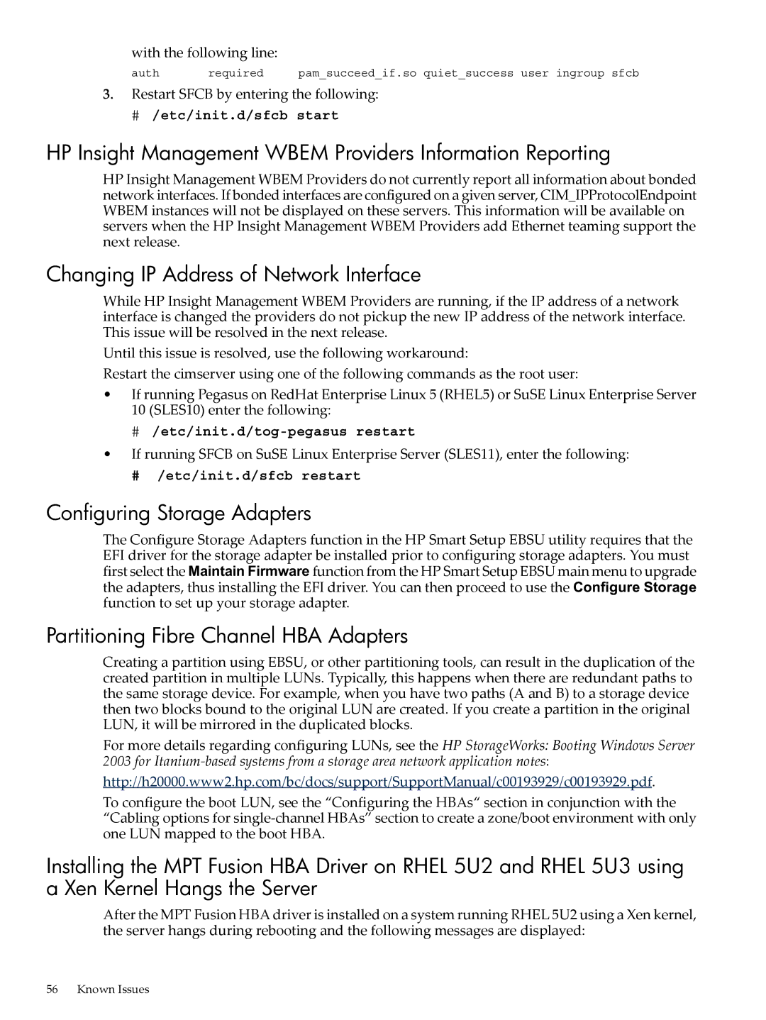 HP 5992-3193 manual HP Insight Management Wbem Providers Information Reporting, Changing IP Address of Network Interface 