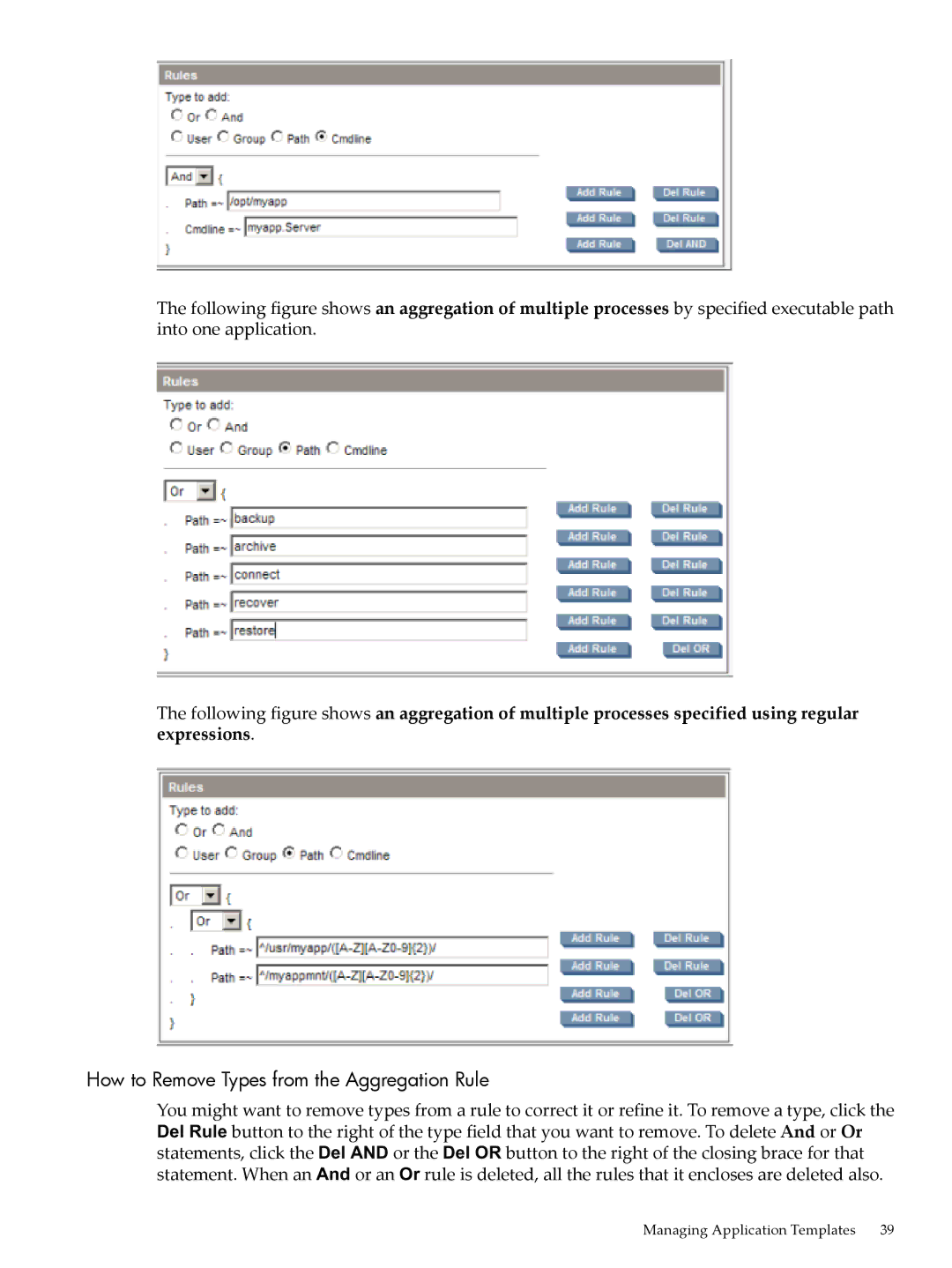 HP 5992-3838 manual How to Remove Types from the Aggregation Rule 