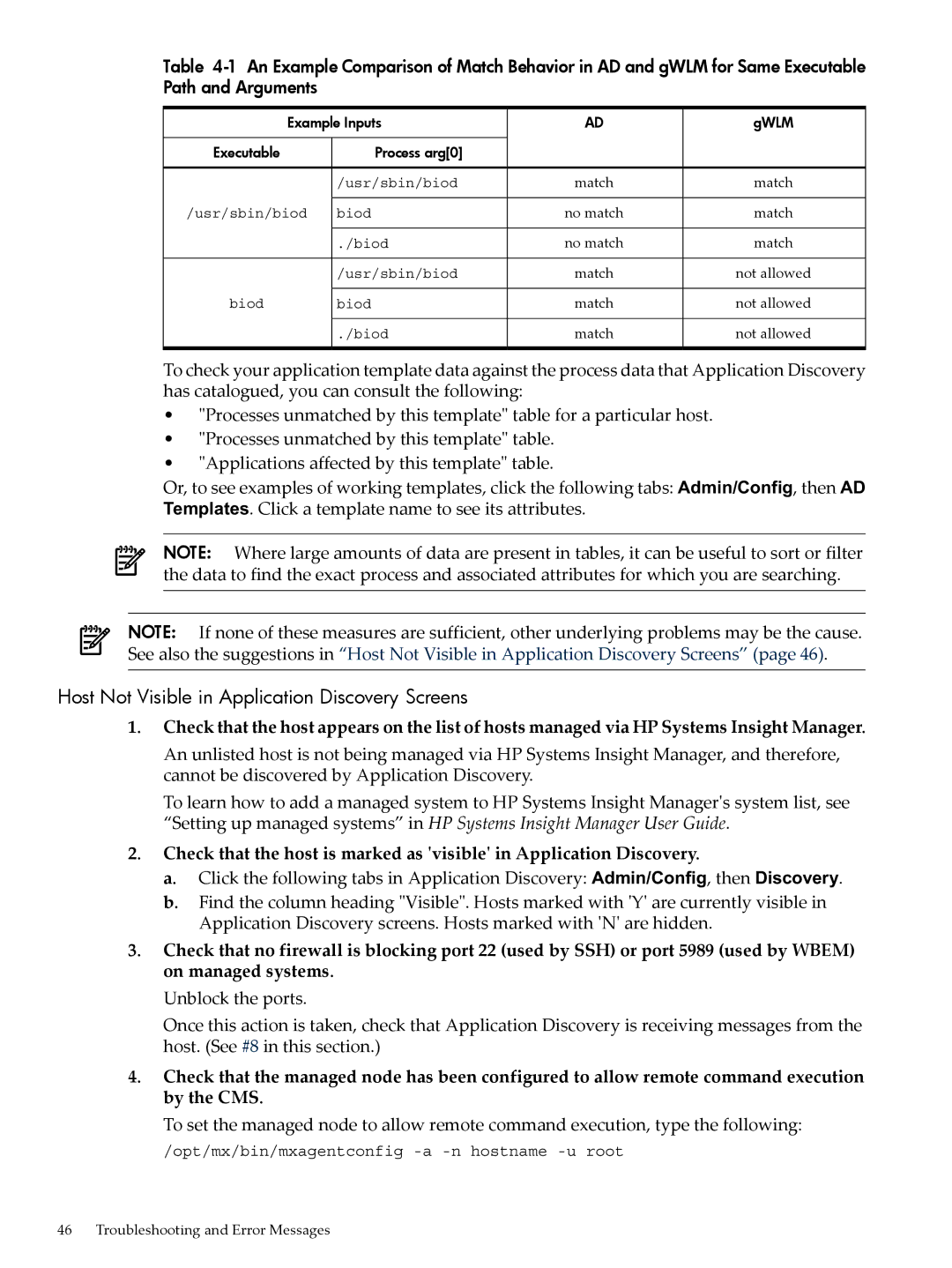 HP 5992-3838 manual Host Not Visible in Application Discovery Screens 