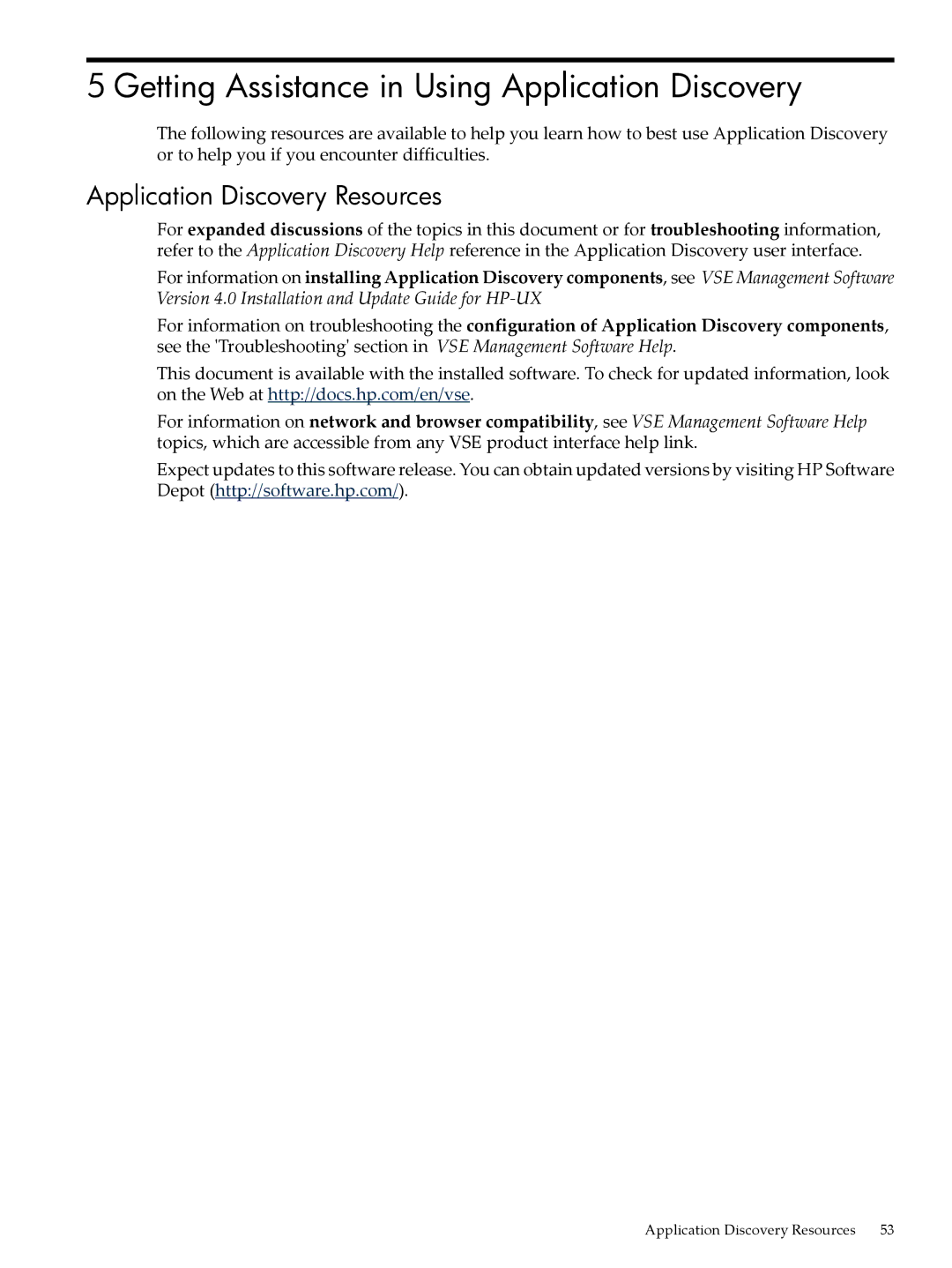 HP 5992-3838 manual Getting Assistance in Using Application Discovery, Application Discovery Resources 