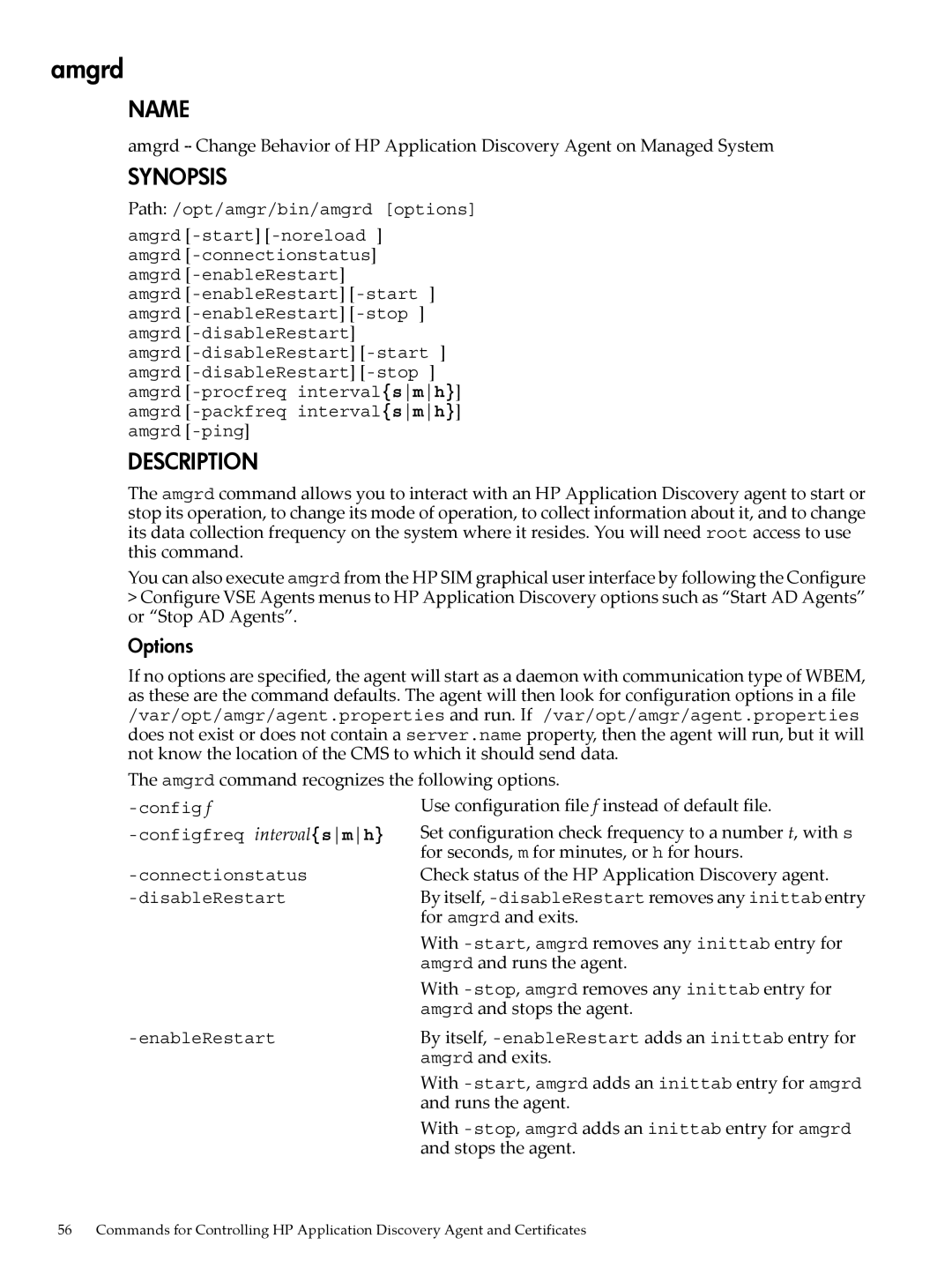 HP 5992-3838 manual Amgrd, Options 