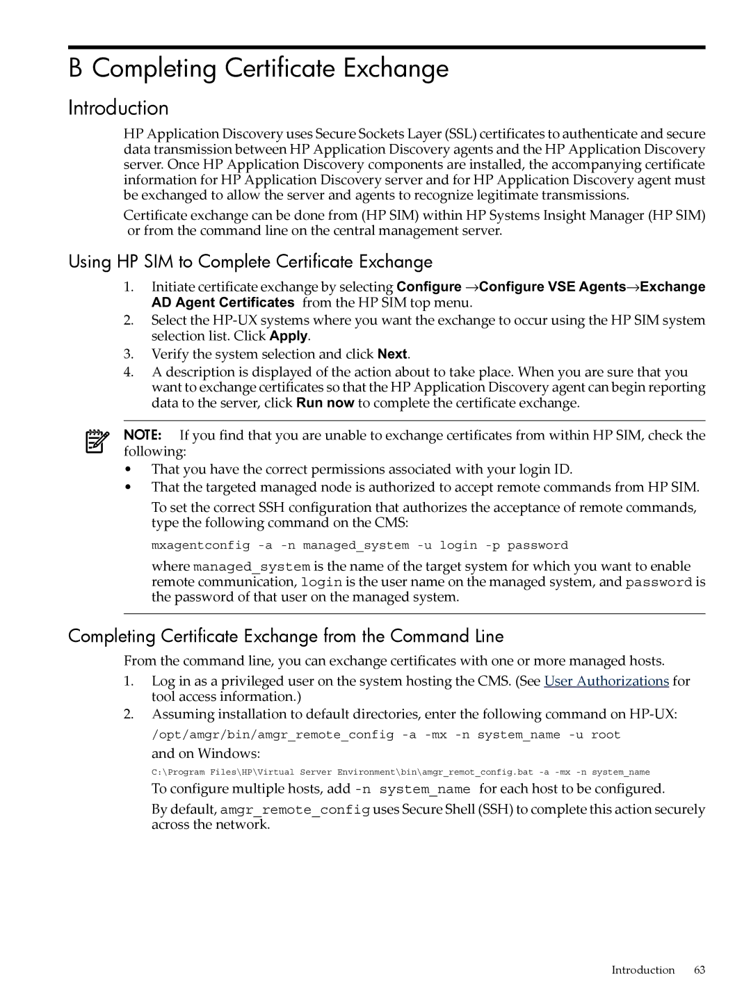 HP 5992-3838 manual Completing Certificate Exchange, Using HP SIM to Complete Certificate Exchange 