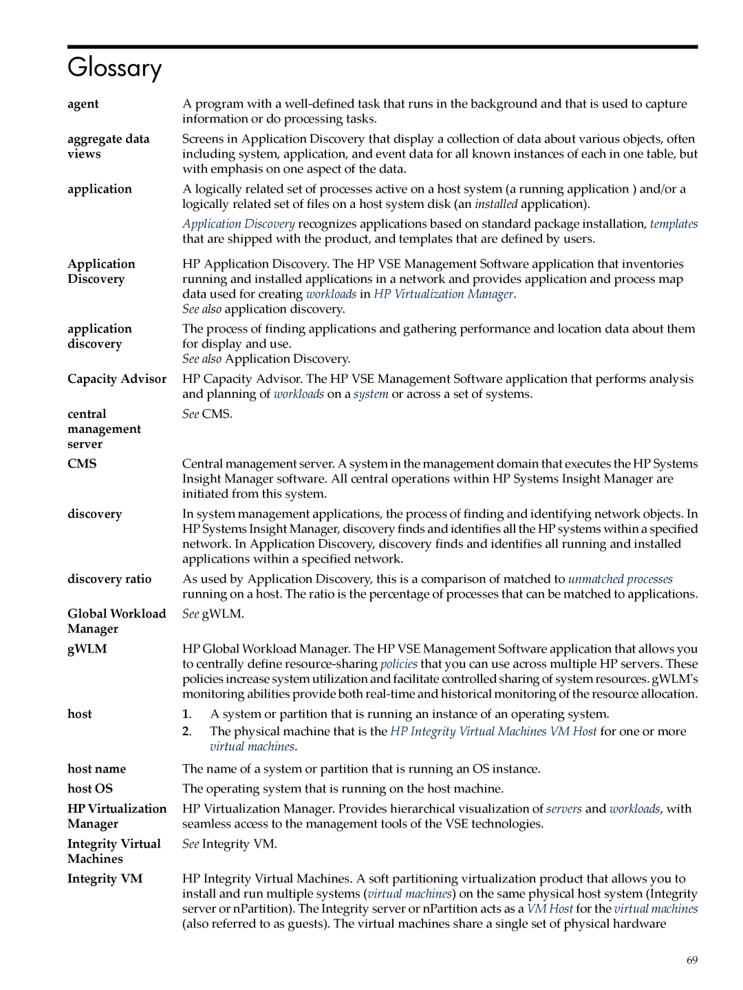 HP 5992-3838 manual Glossary, Agent 