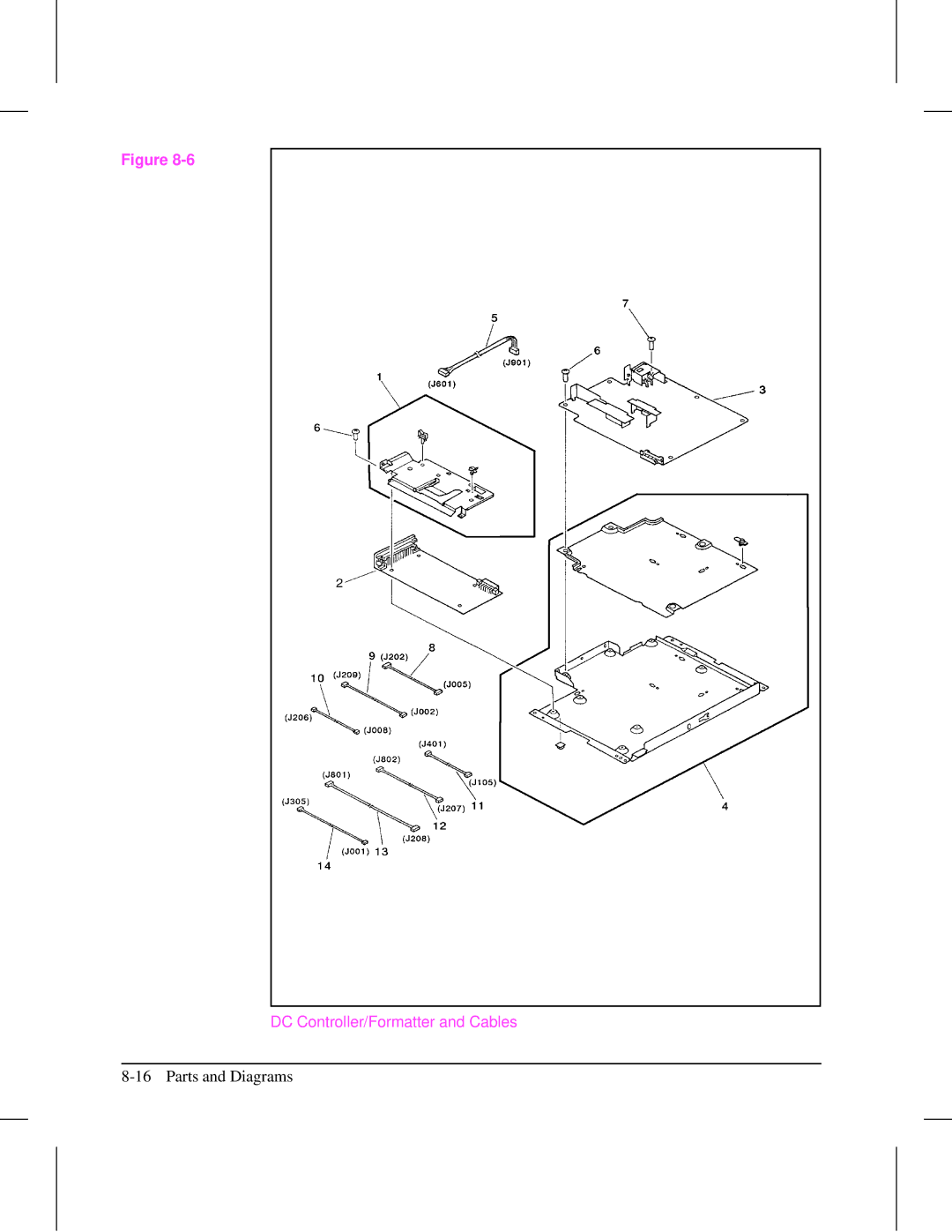 HP 5L (C3941A) manual DC Controller/Formatter and Cables 