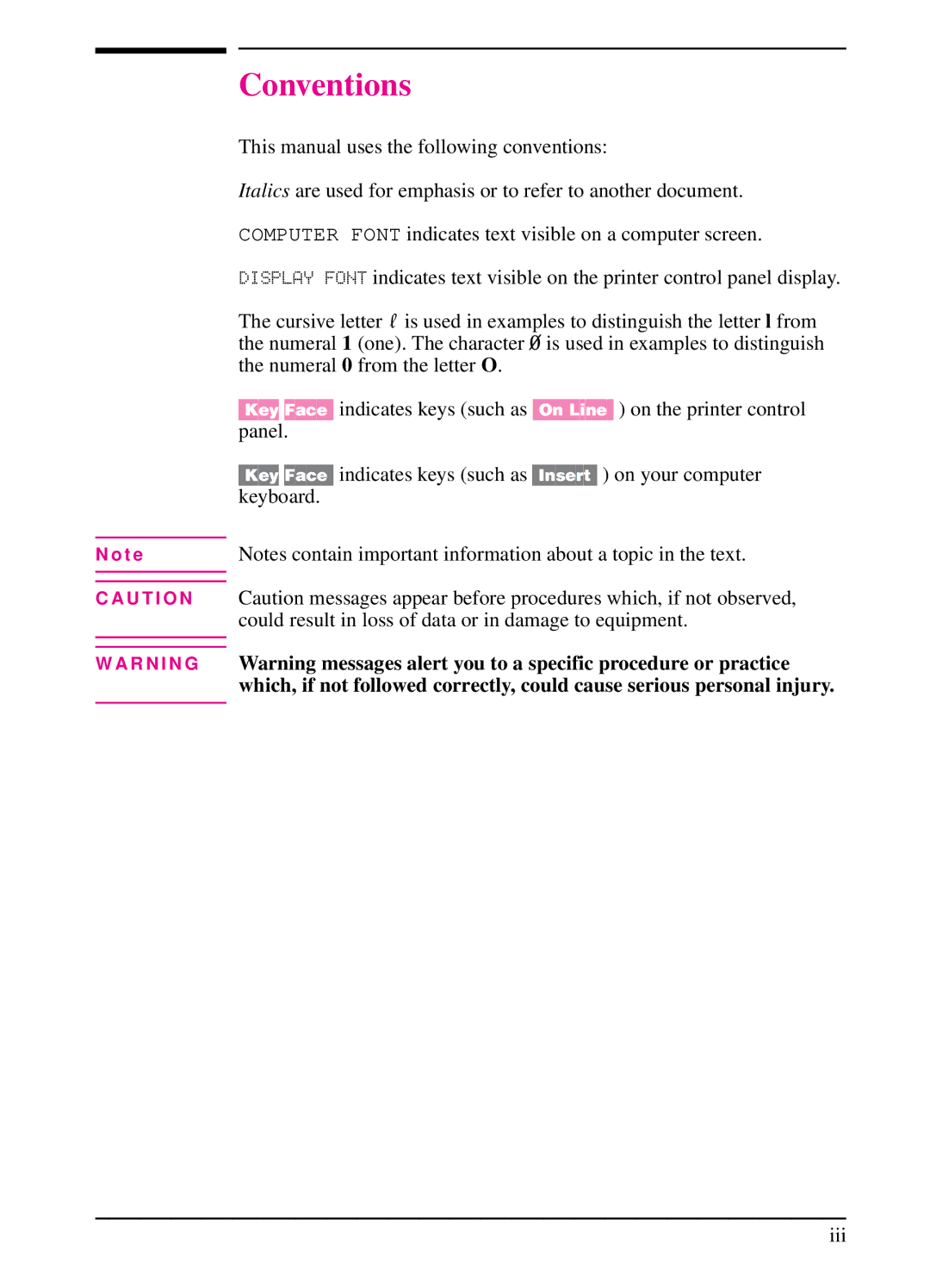 HP 5Si NX, 5Si MX manual Conventions, T e 