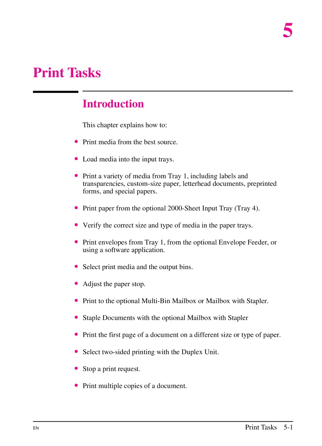 HP 5Si NX, 5Si MX manual Print Tasks 