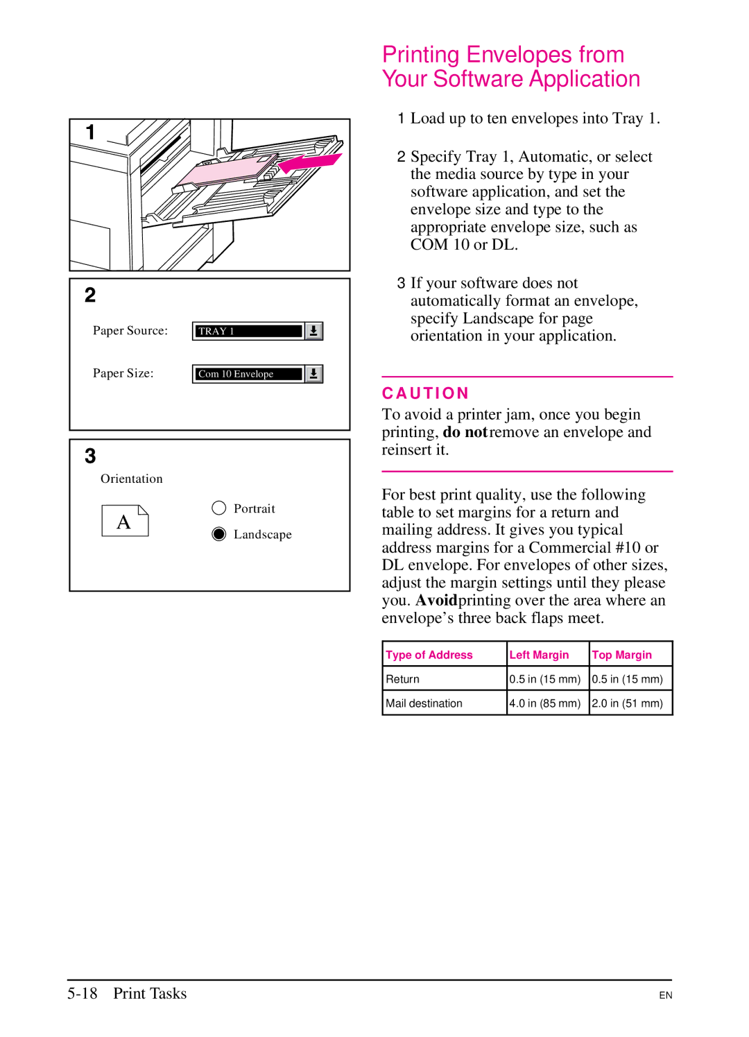 HP 5Si MX, 5Si NX manual Printing Envelopes from Your Software Application 