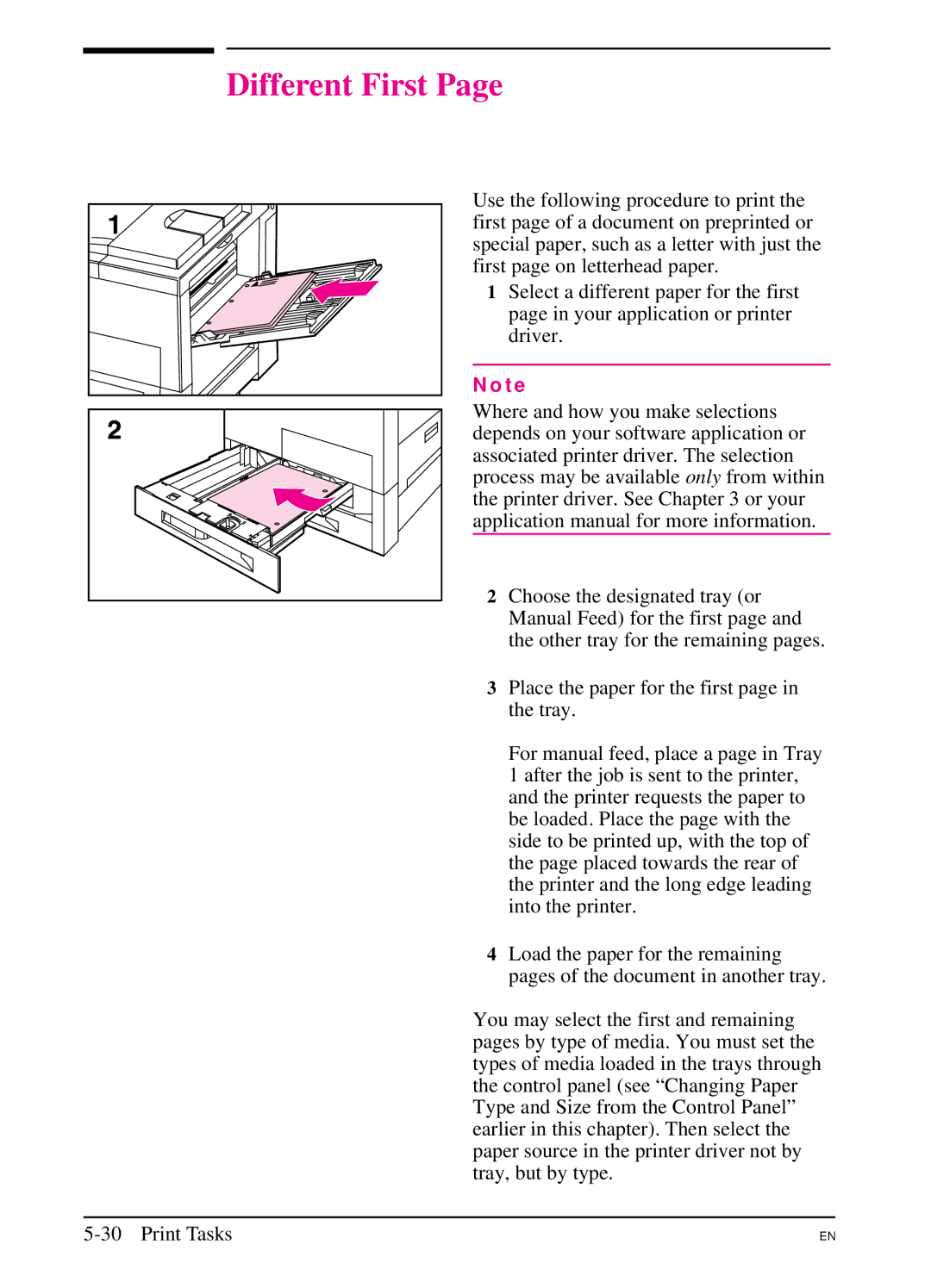 HP 5Si MX, 5Si NX manual Different First 