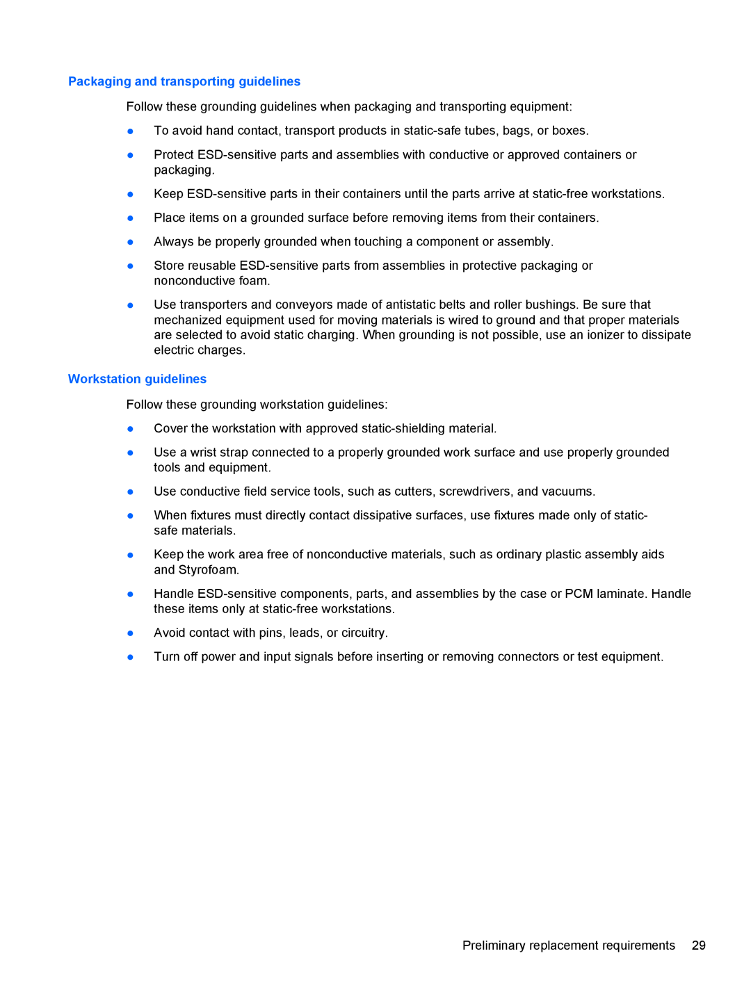 HP 6-1111nr Ultrabook C2K94UARABA manual Packaging and transporting guidelines 