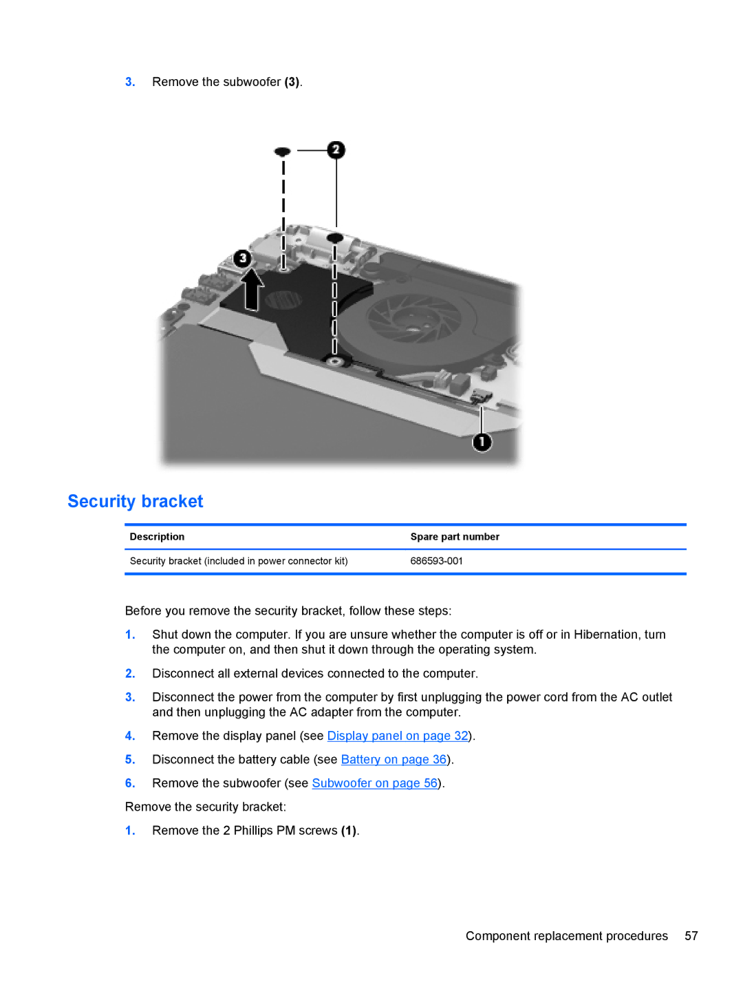 HP 6-1111nr Ultrabook C2K94UARABA manual Security bracket 