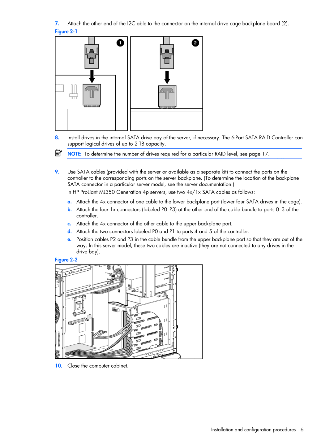 HP 6-Port SATA RAID manual Installation and configuration procedures 