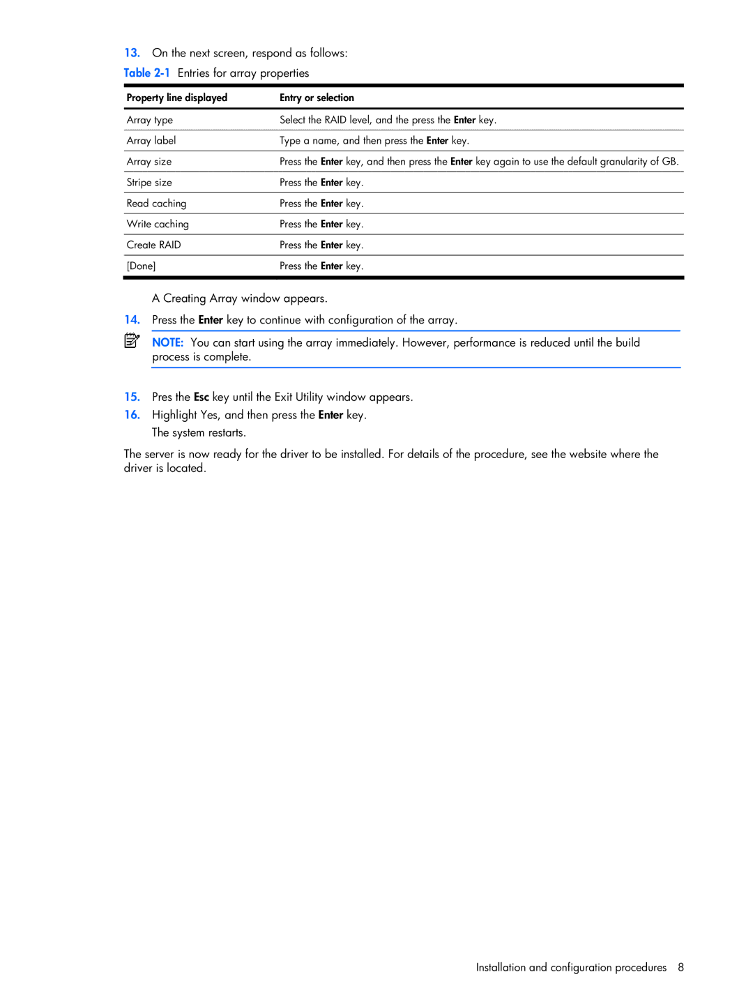 HP 6-Port SATA RAID manual Installation and configuration procedures 