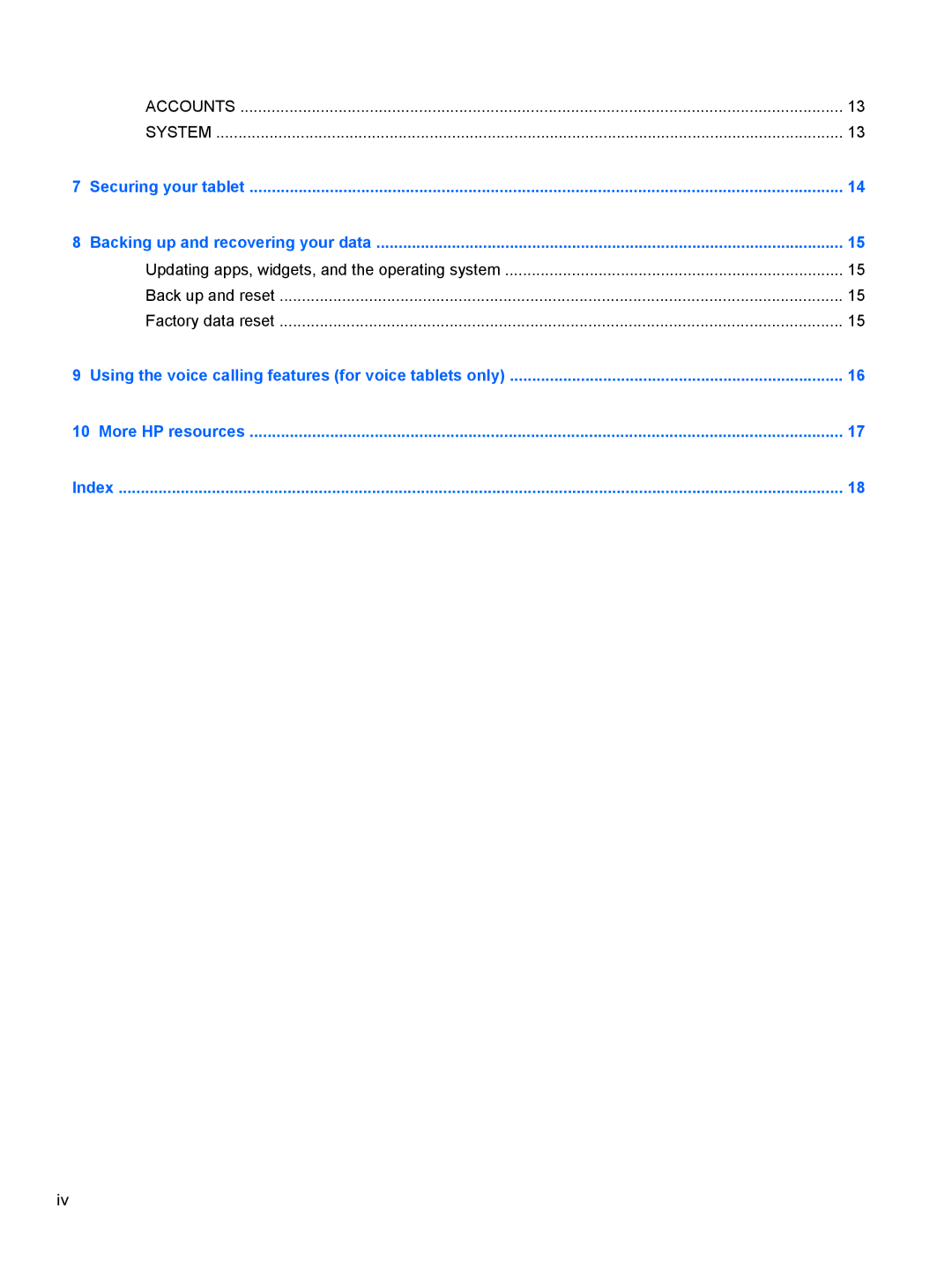 HP 6 VoiceTab II manual Accounts System 