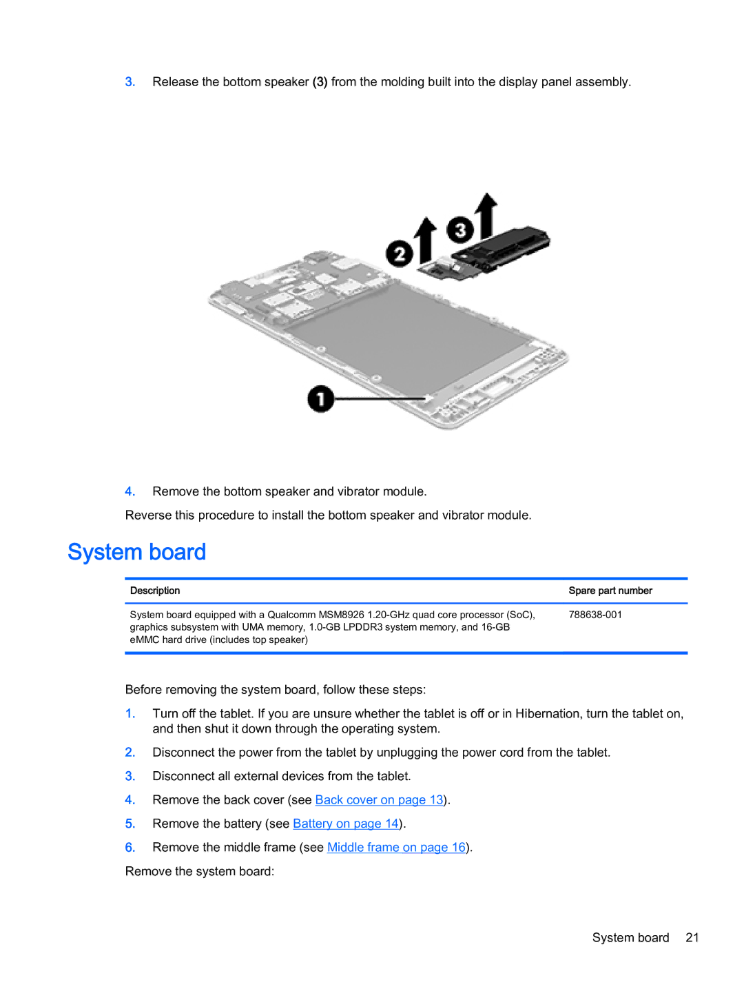 HP 6 VoiceTab Plus manual System board 