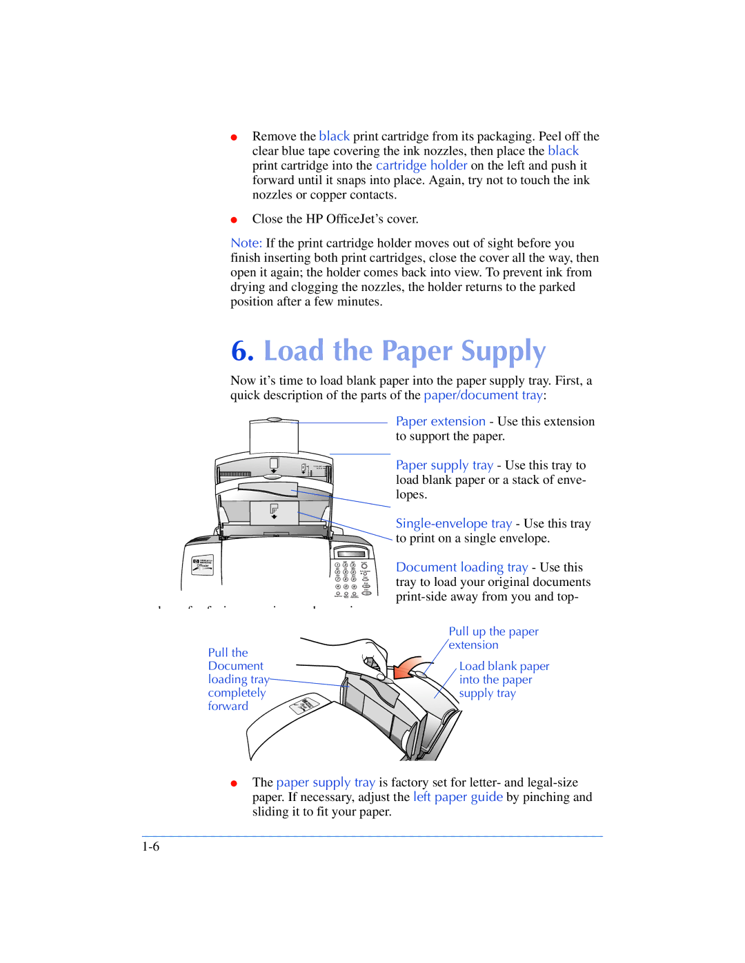 HP 600, 610 manual Load the Paper Supply, Single-envelope tray Use this tray, Document loading tray Use this 