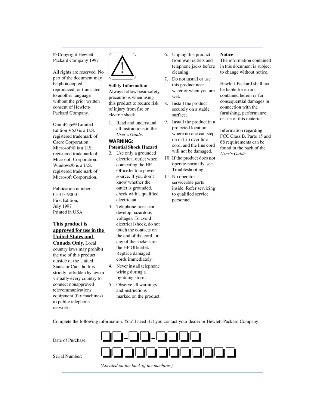 HP 600, 610 manual Safety Information 