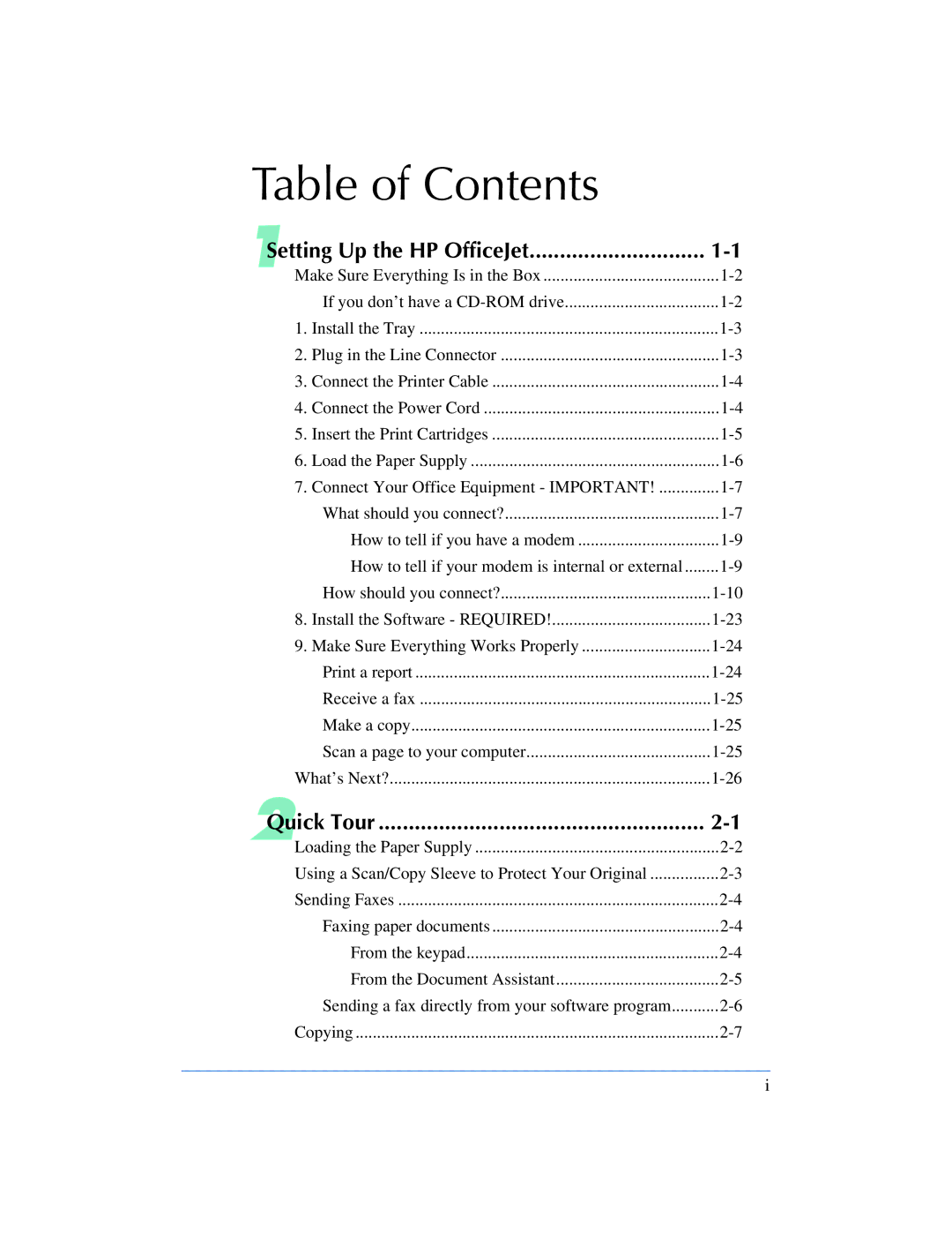 HP 610, 600 manual Table of Contents 