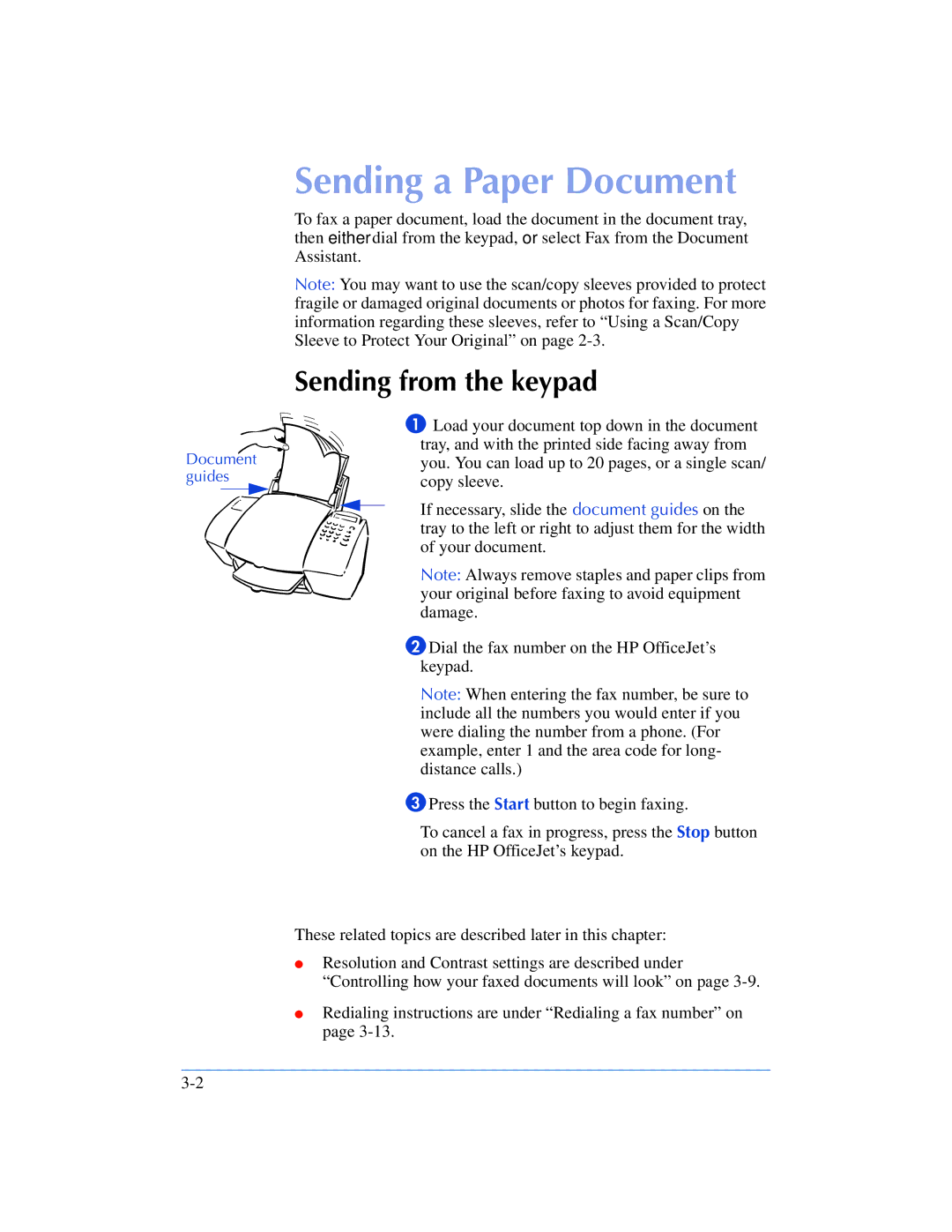 HP 600, 610 manual Sending a Paper Document, Sending from the keypad 