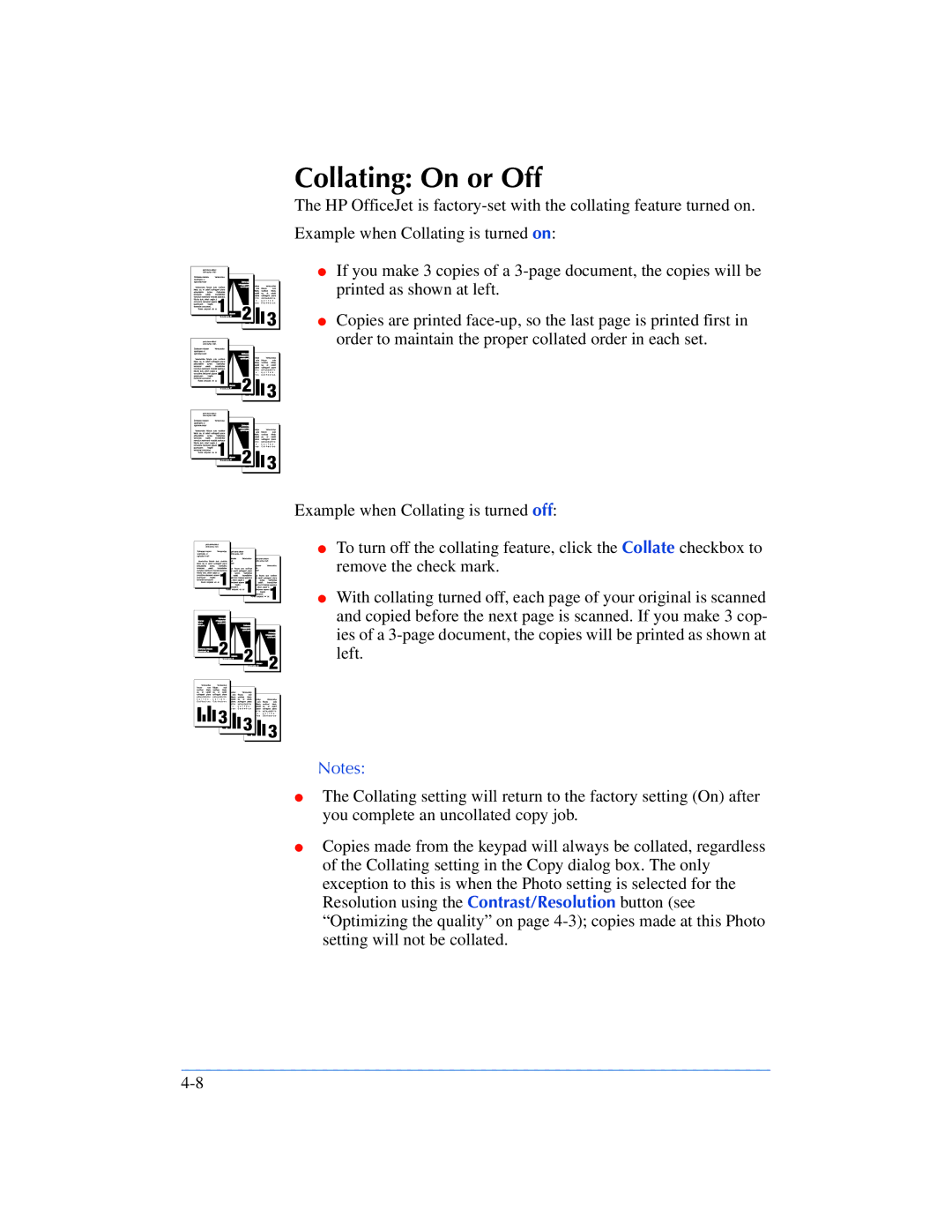 HP 600, 610 manual Collating On or Off 